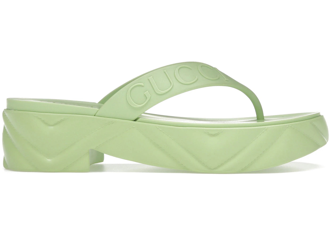 gucci thong platform sandal light green (women's)