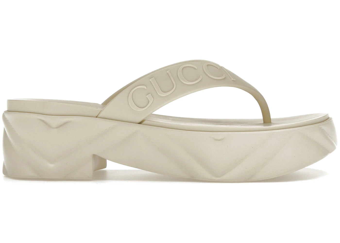 gucci thong platform sandal white (women's)