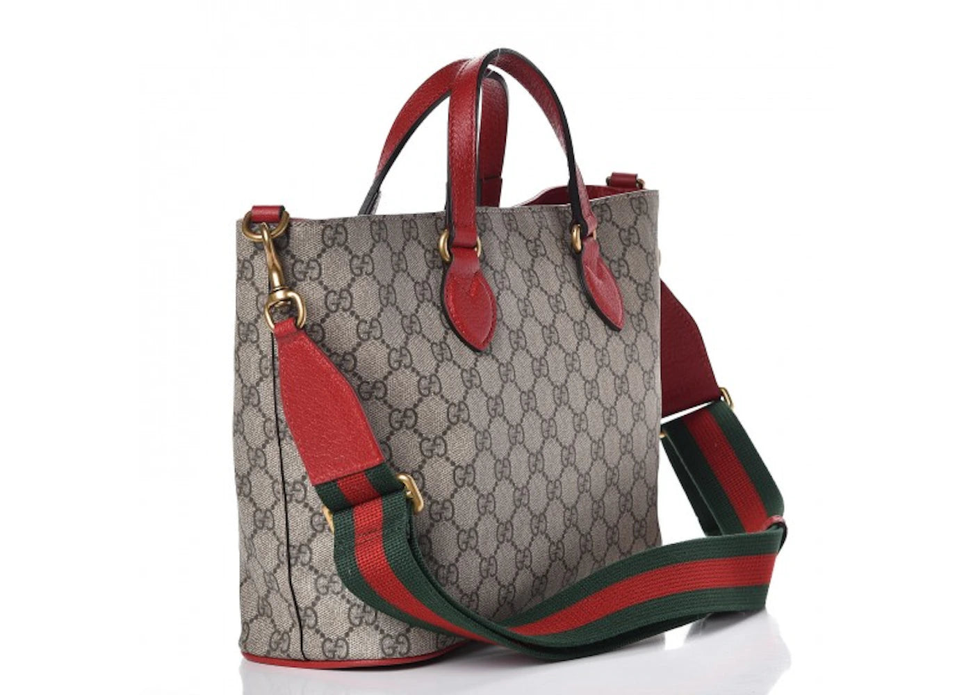 Gucci Tote Monogram Gg Supreme Bosco Red