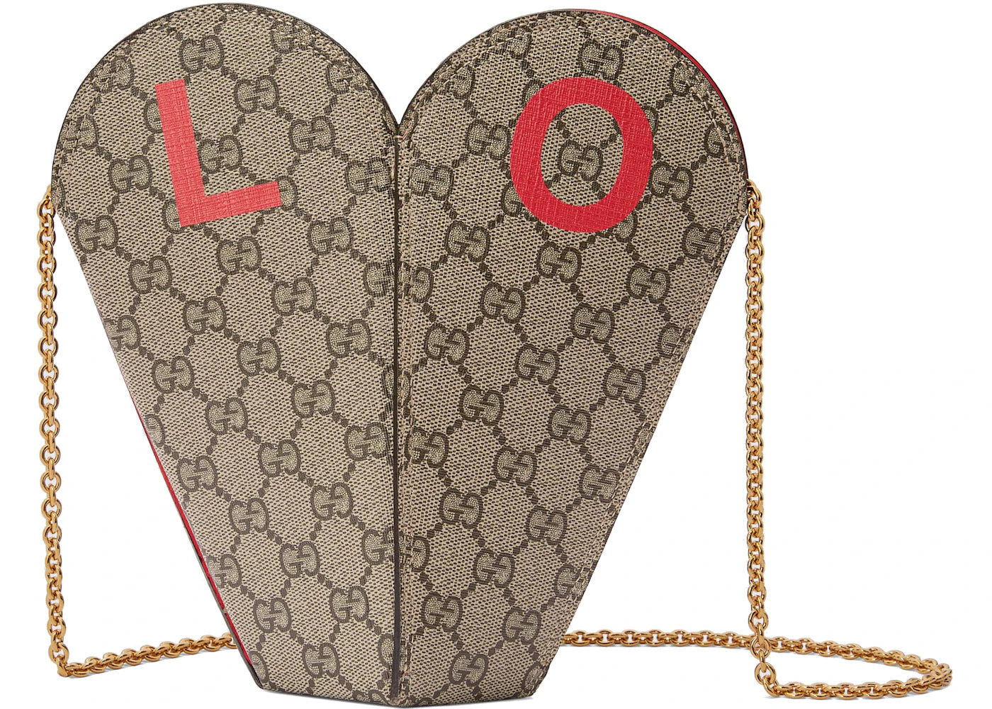 Gucci Valentine'S Day Heart Bag Small Beige/Ebony