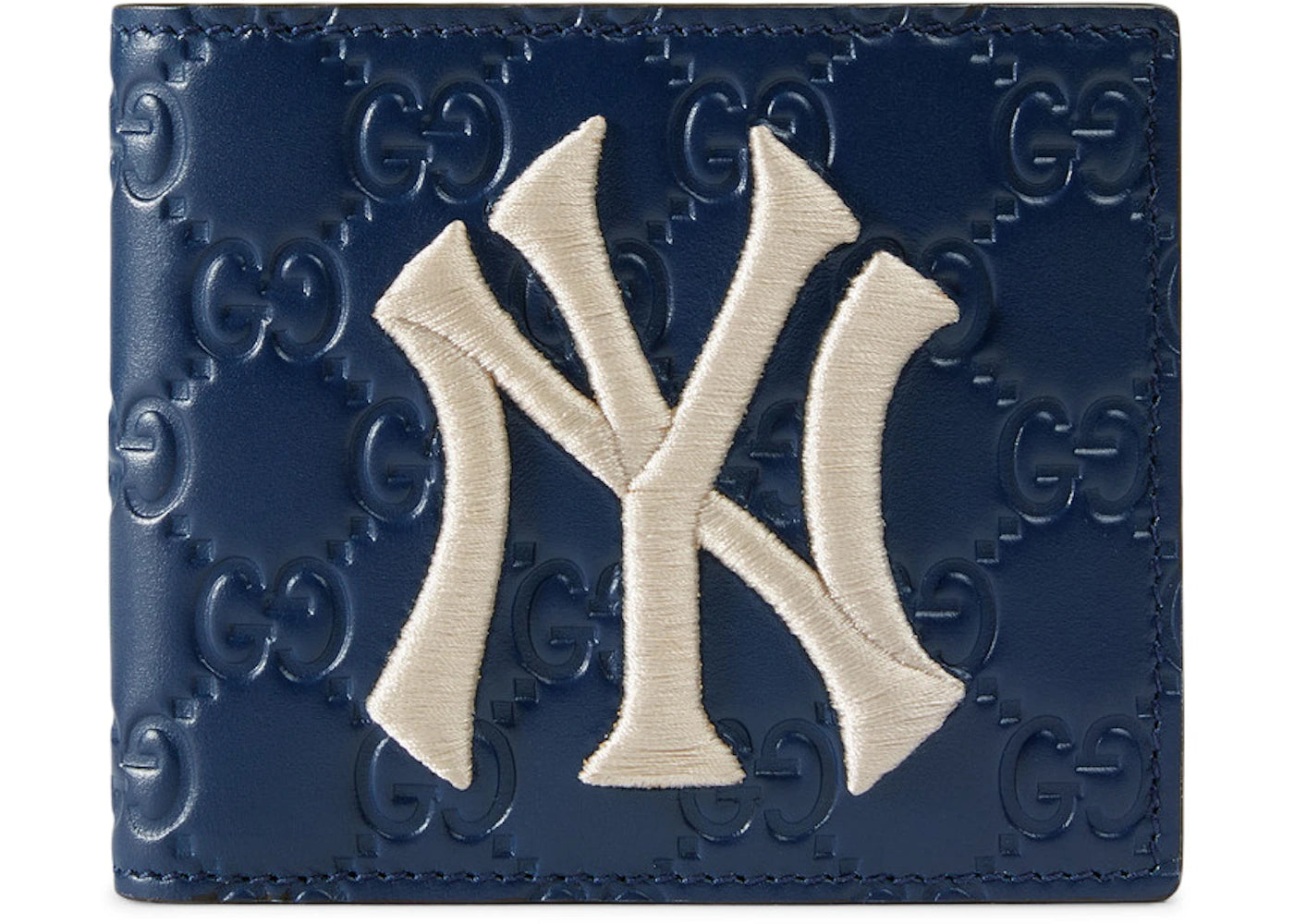 Gucci Wallet Ny Yankees Patch Royal Blue