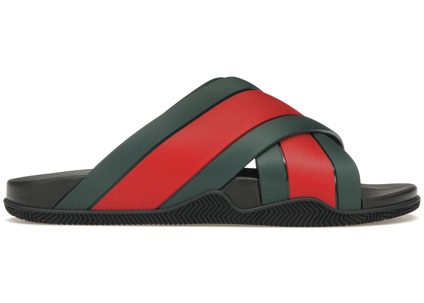 gucci web slide black rubber