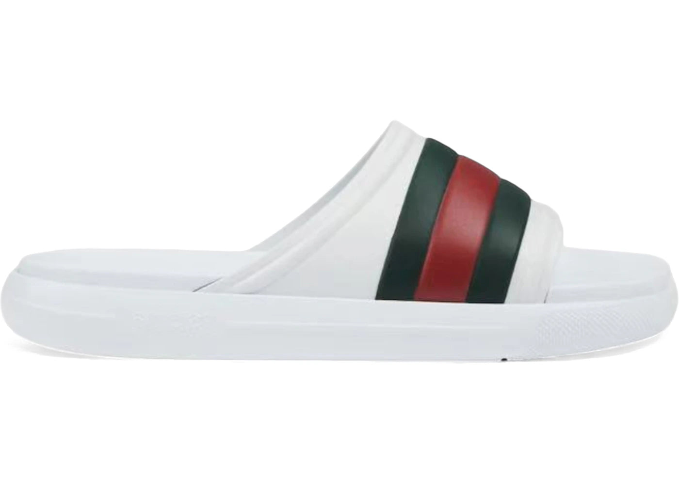 gucci web slide sandal white green red