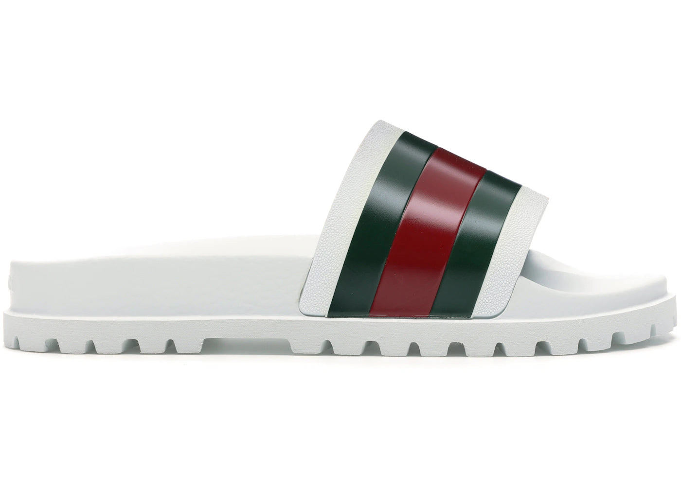 gucci web slide sandal white
