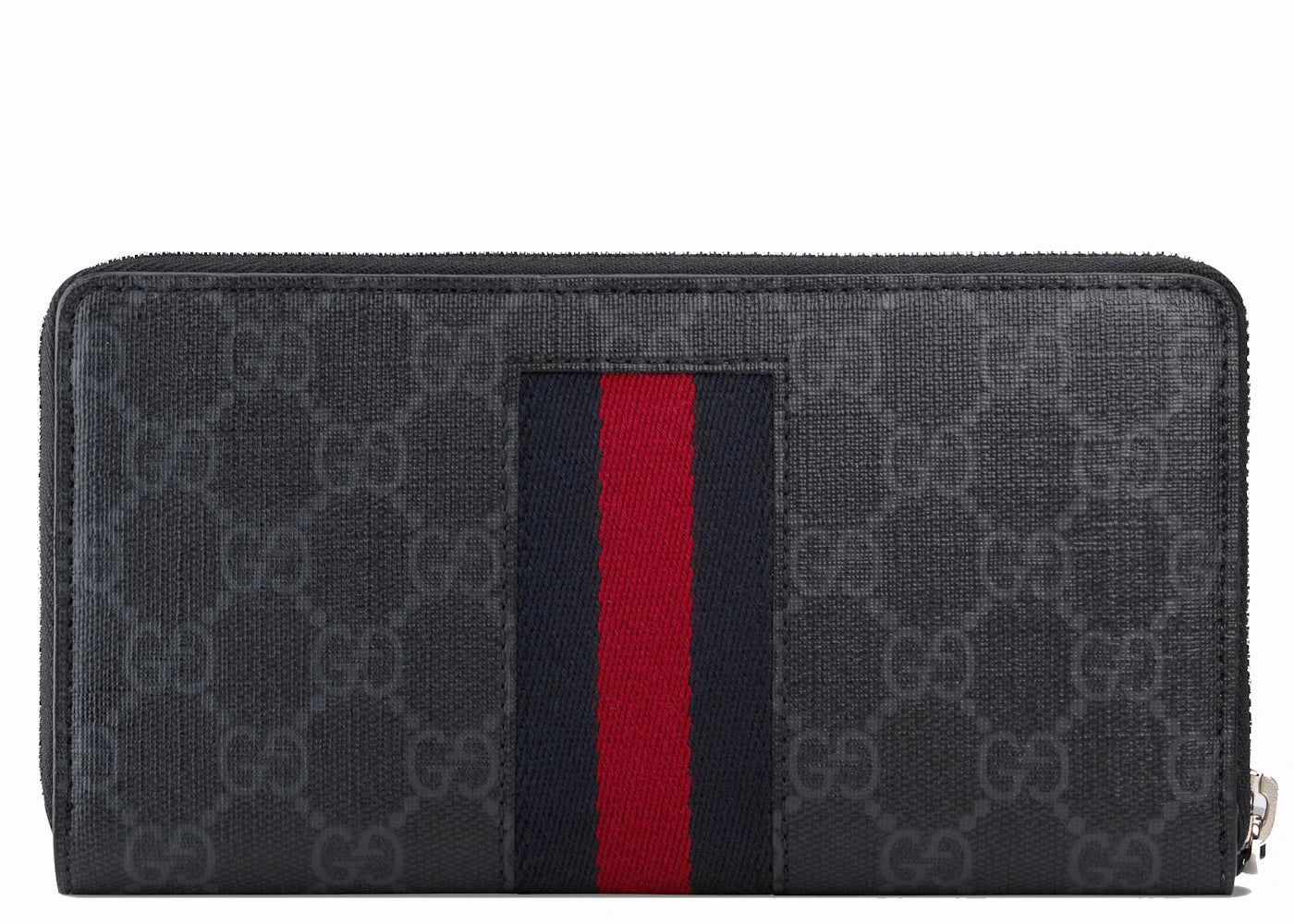 gucci zip around wallet gg supreme web black grey