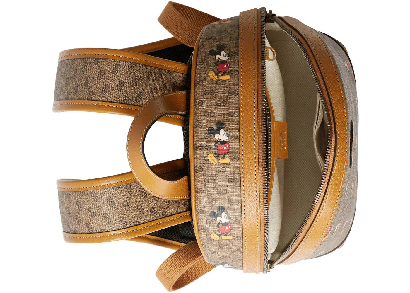 gucci x disney backpack mini gg supreme mickey mouse small beige