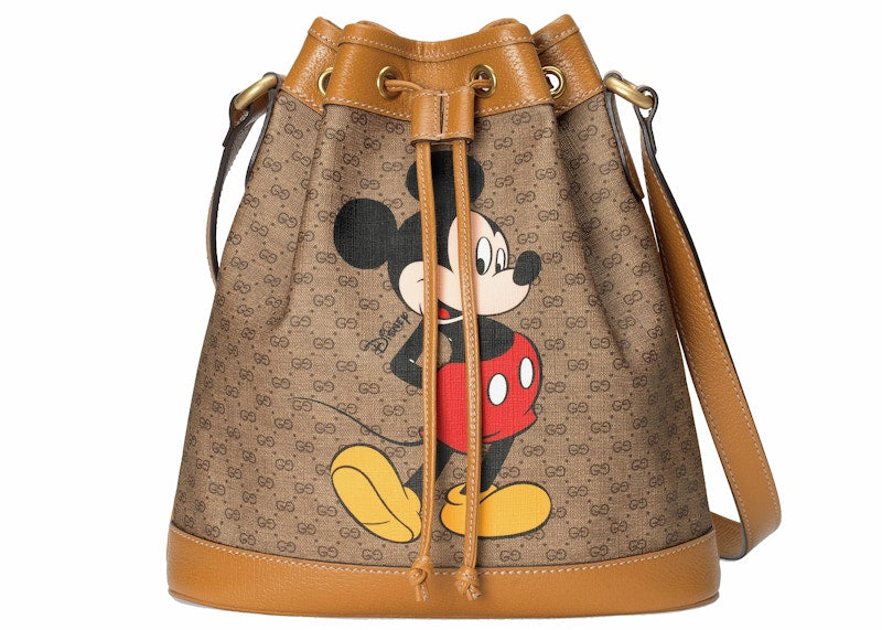 Gucci X Disney Bucket Bag Mini Gg Supreme Mickey Mouse Small Beige One  Size