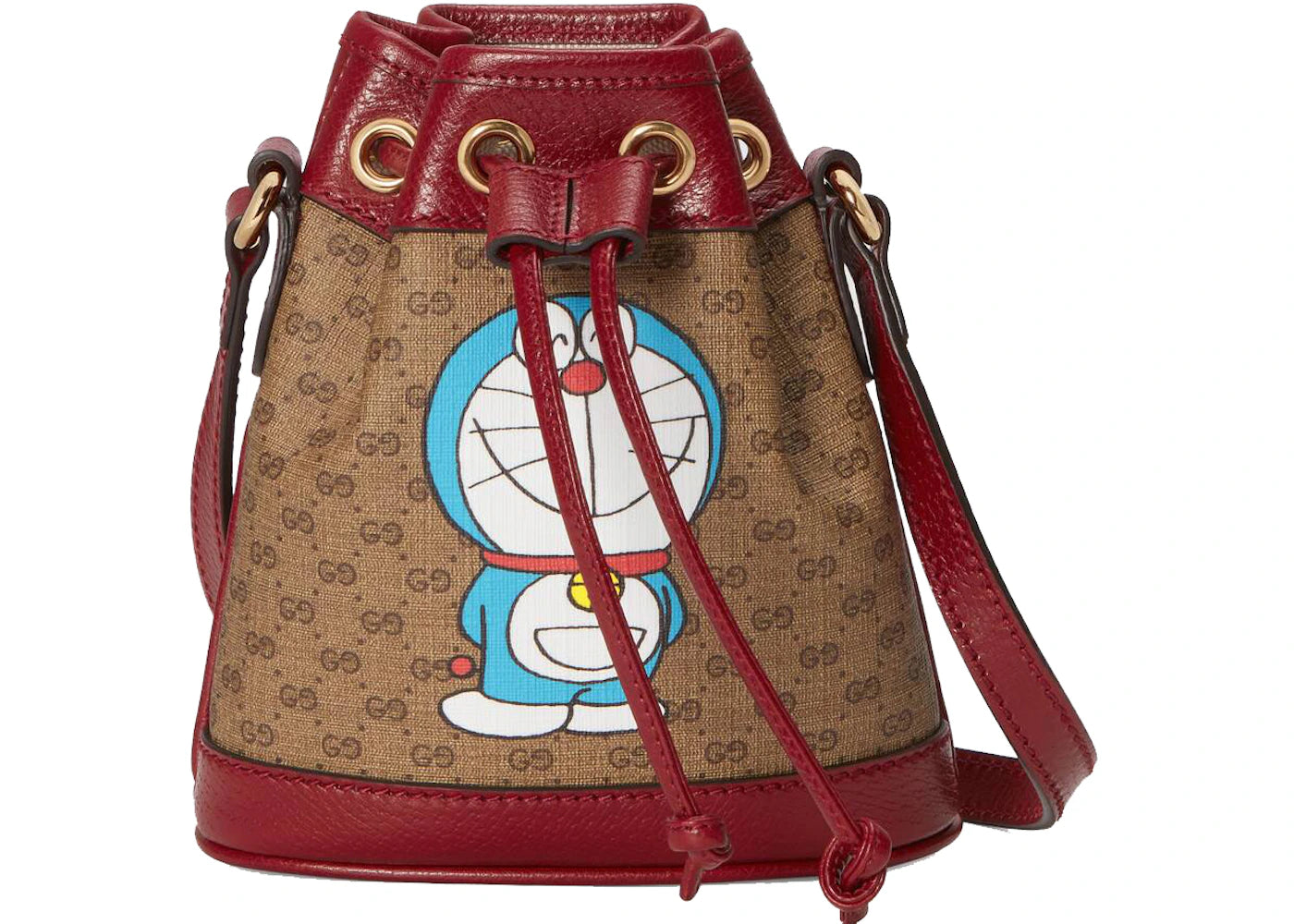 Gucci X Doraemon Bucket Bag Mini Ebony/Beige