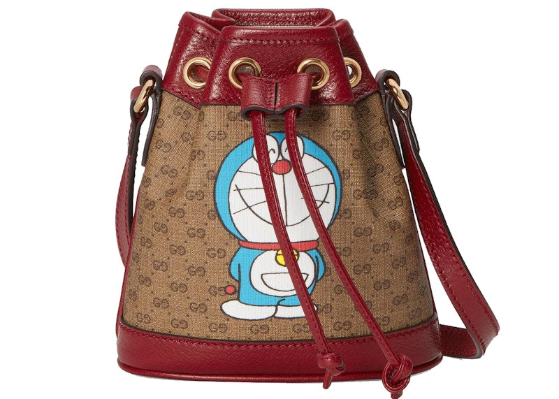 Gucci X Doraemon Bucket Bag Mini Ebony/Beige One Size