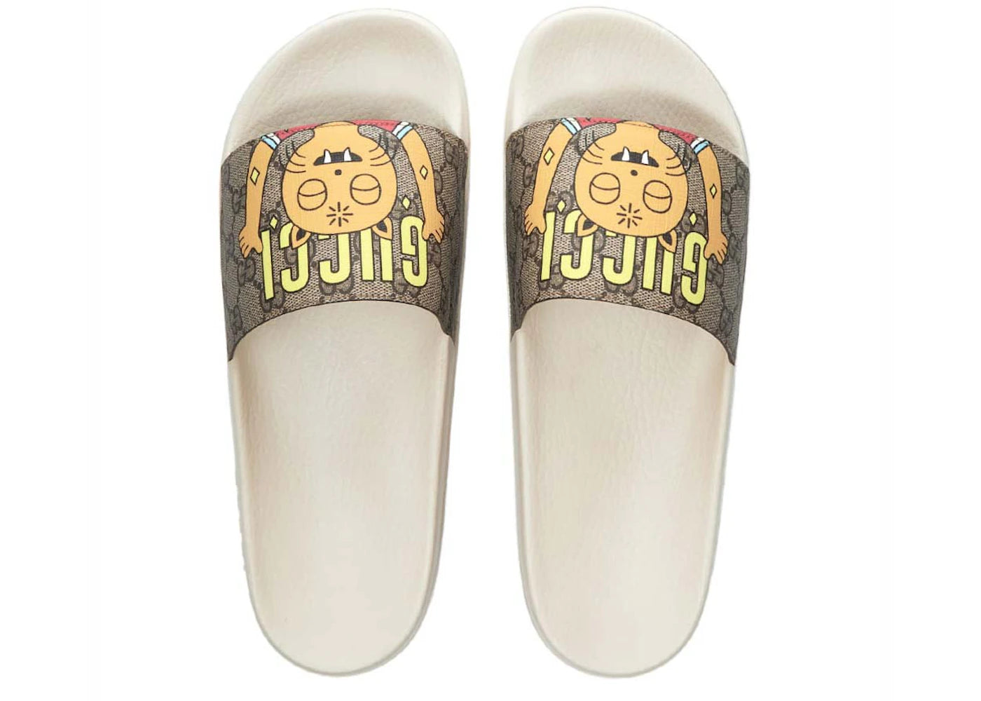 Gucci X Pablo Delcielo Cat Gg Supreme Slide Beige