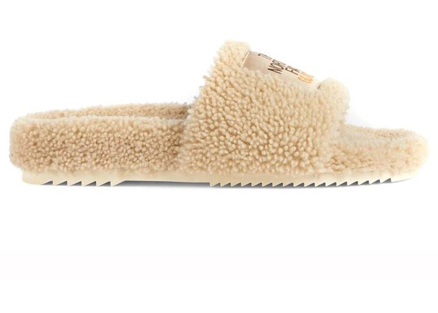 gucci x the north face merino wool slides beige (women's)