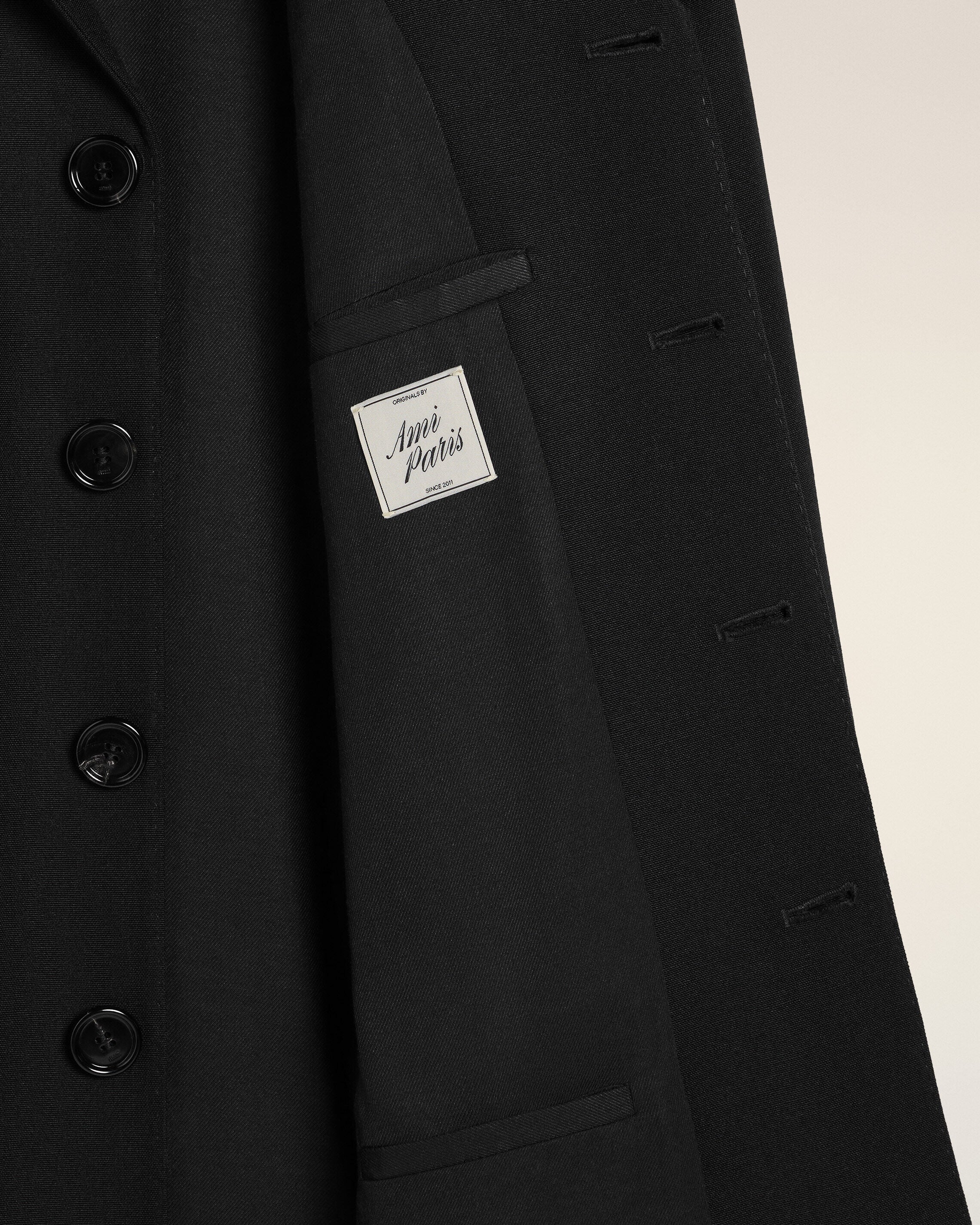 AmiParis Black New Wool Single Breasted Straight Jacket