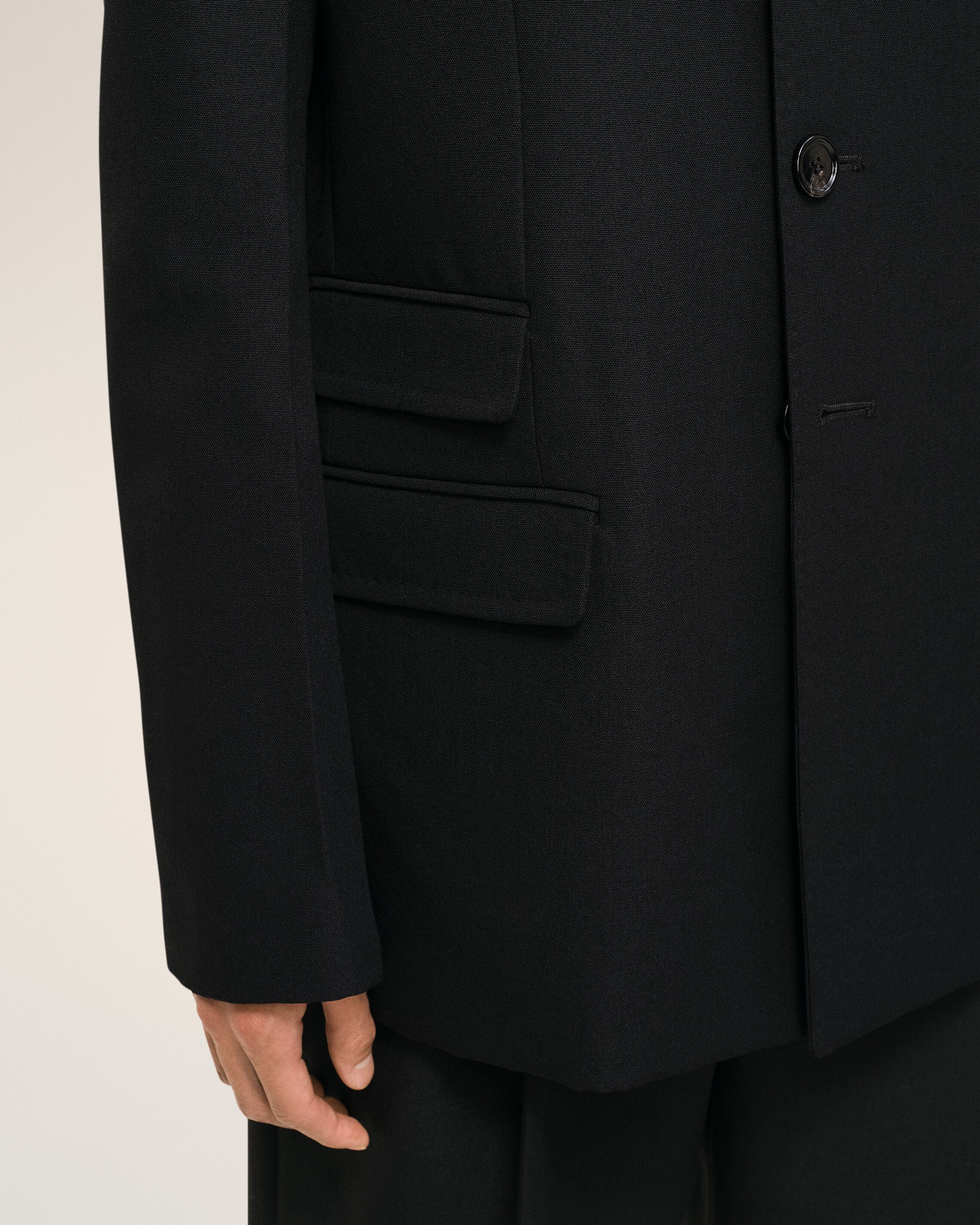 AmiParis Black New Wool Single Breasted Straight Jacket