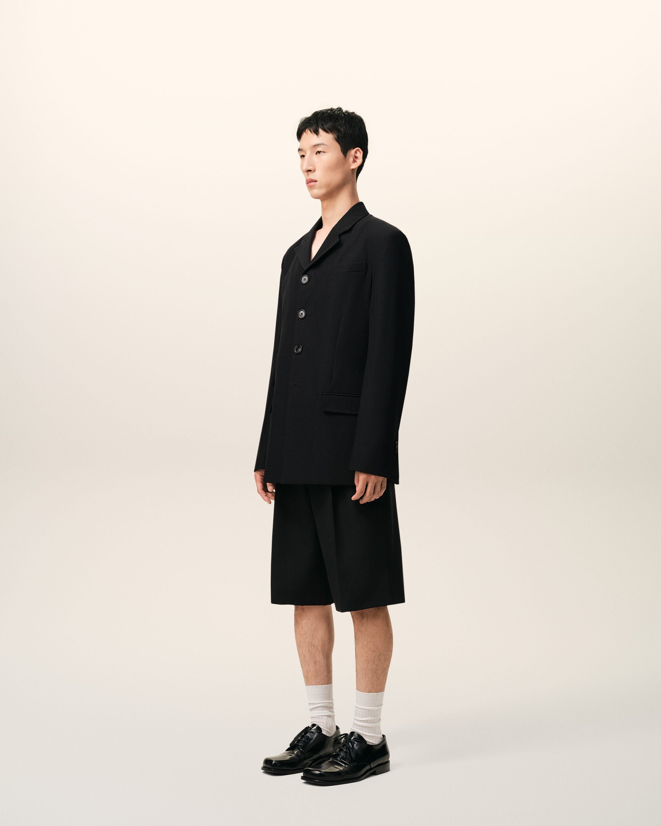 AmiParis Black New Wool Single Breasted Straight Jacket