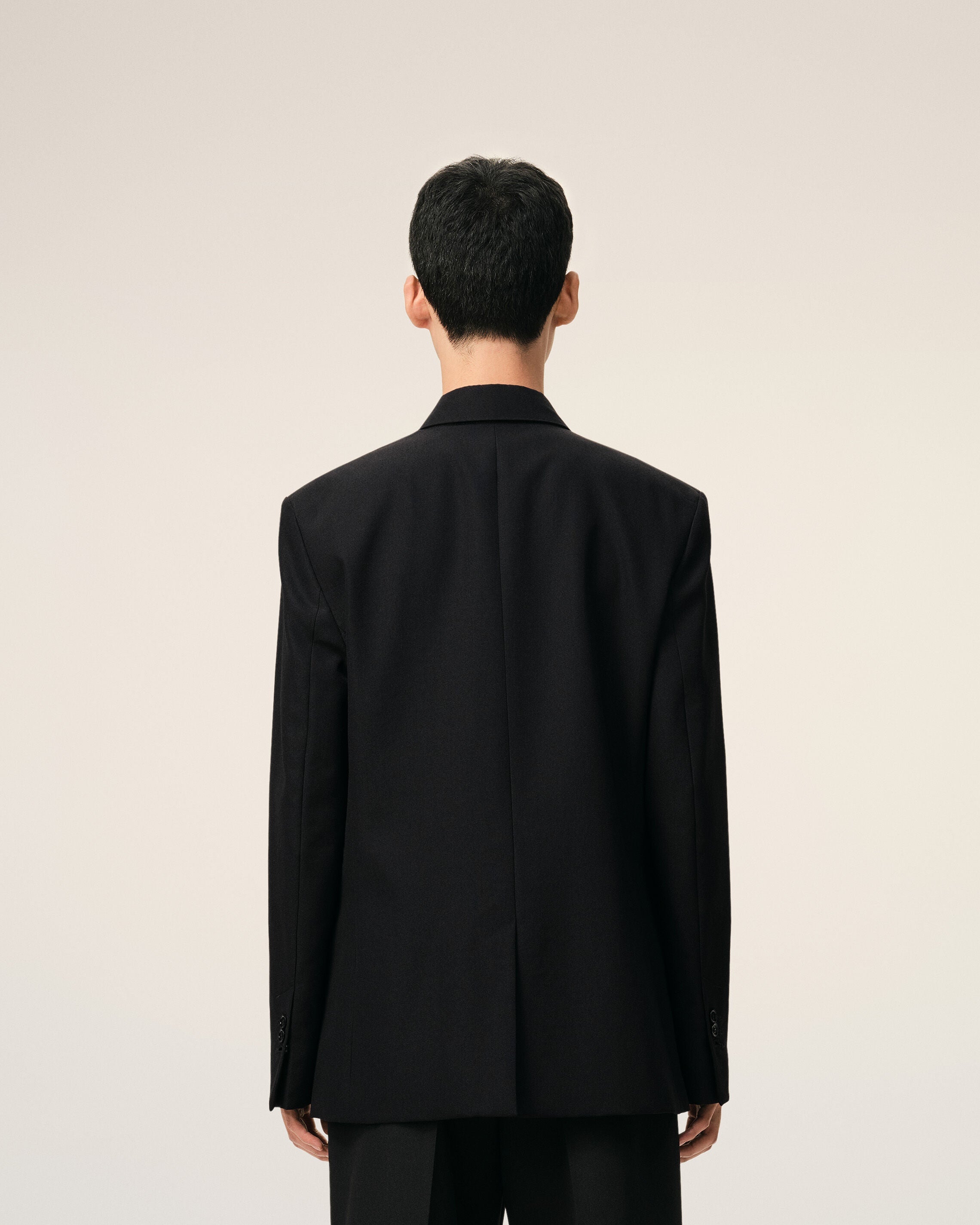 AmiParis Black New Wool Single Breasted Straight Jacket