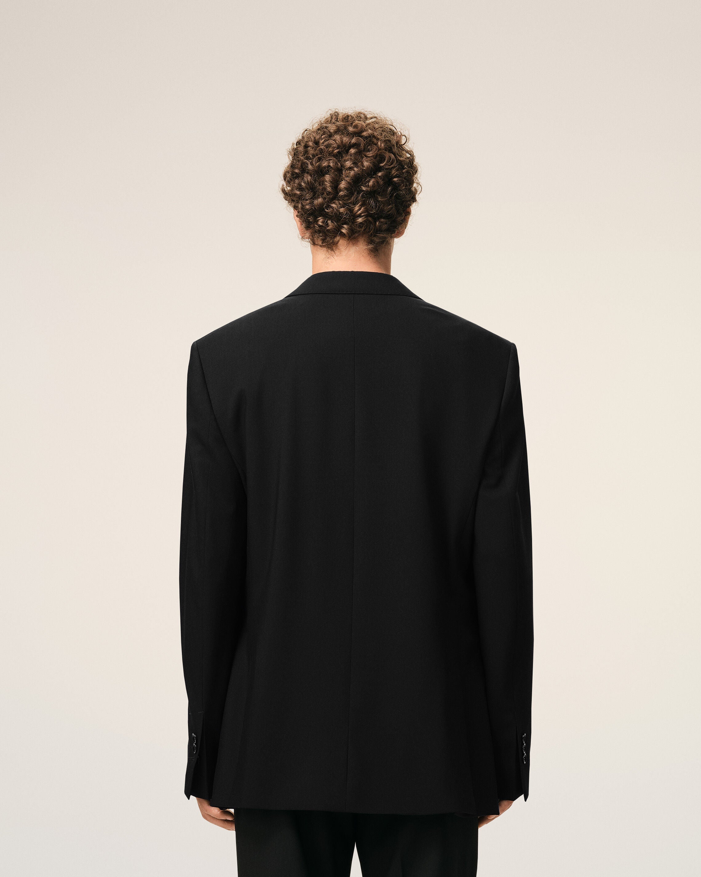 AmiParis Black New Wool Straight Single Breasted Jacket