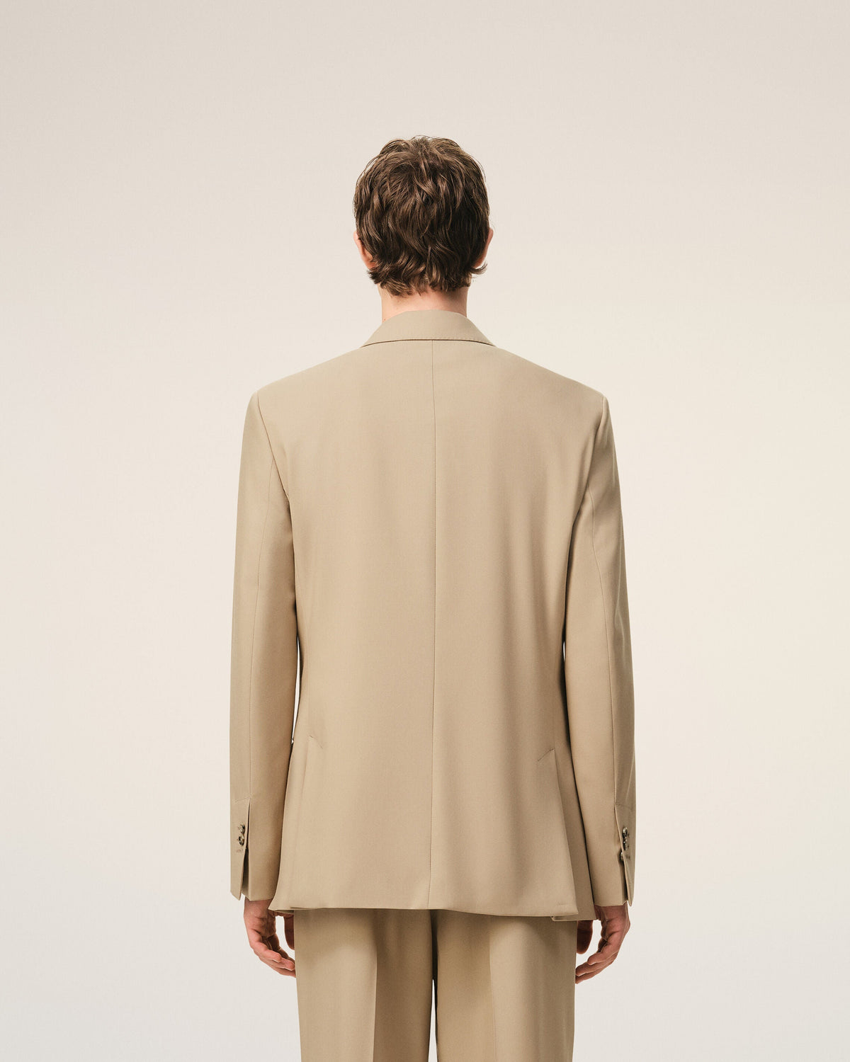 AmiParis Beige New Wool Double Breasted Straight Jacket