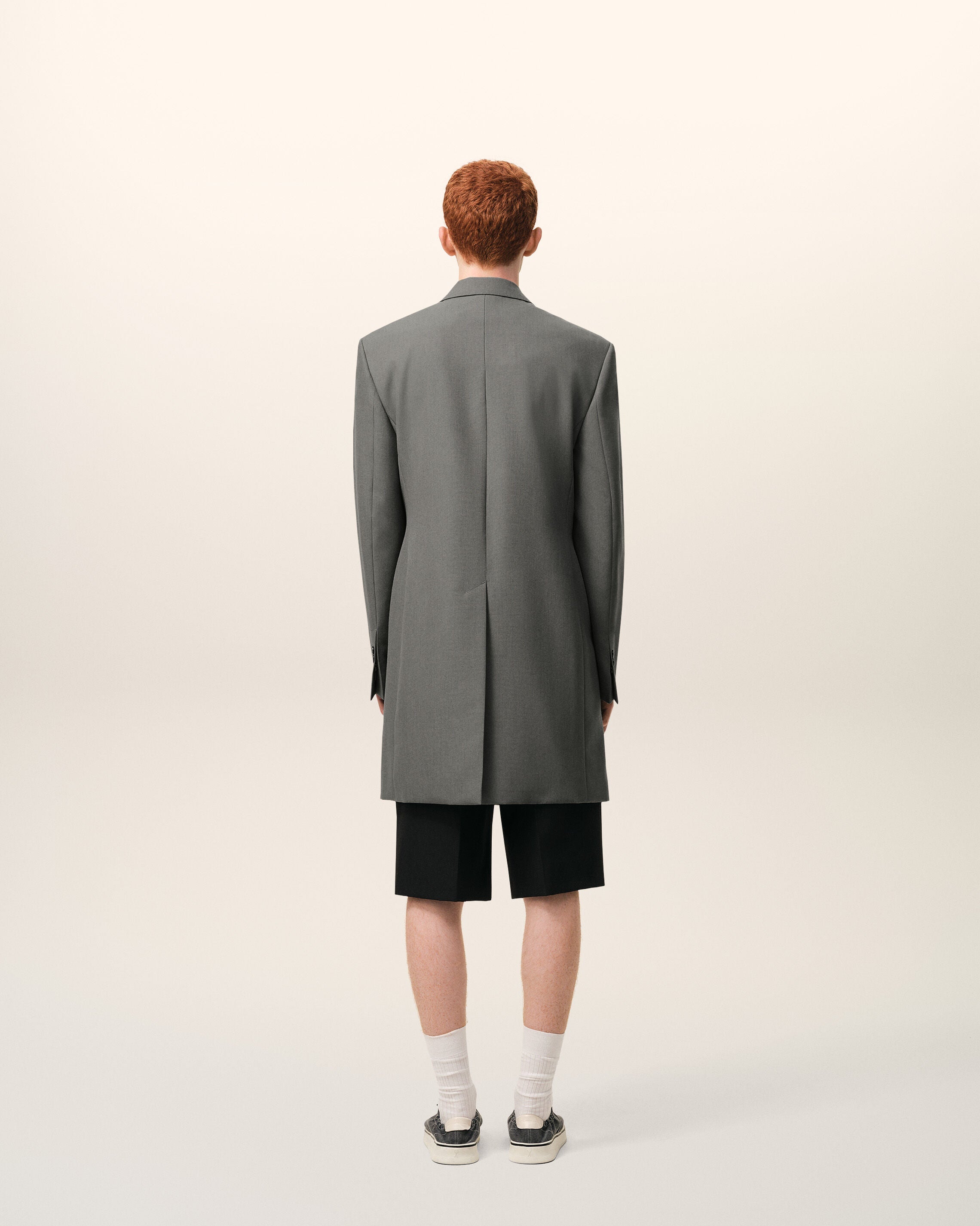 AmiParis Grey New Wool Straight Simple Breasted Jacket