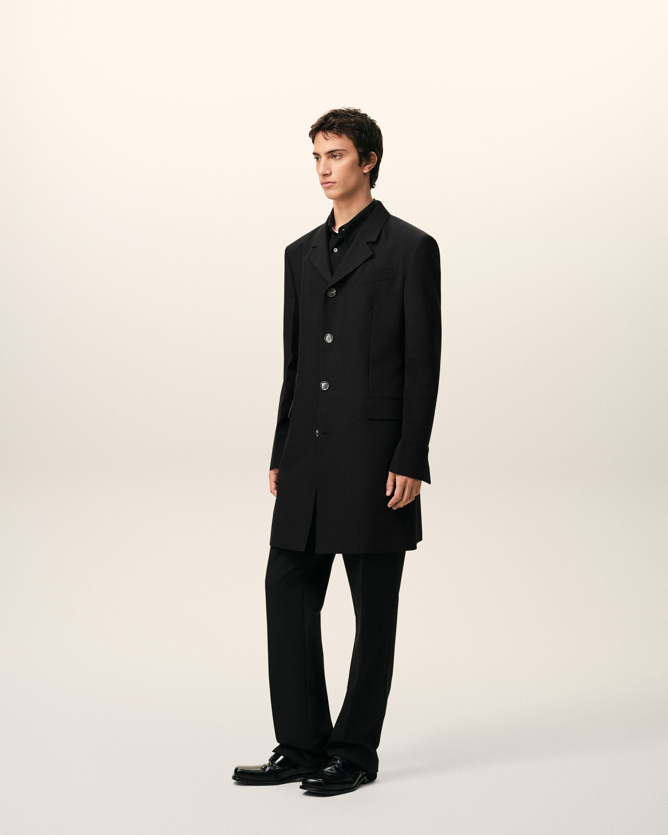 AmiParis Black New Wool Straight Simple Breasted Jacket