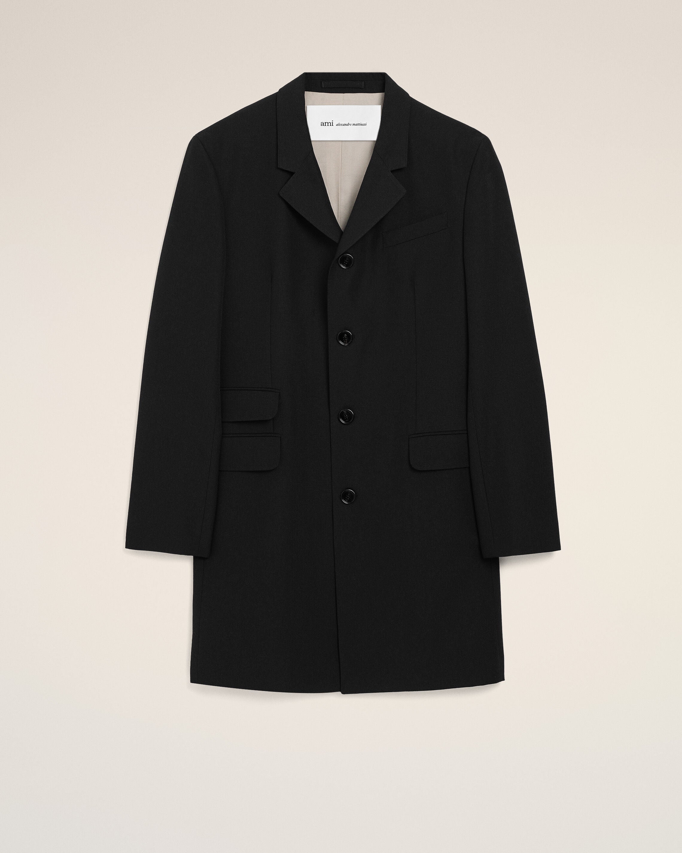 AmiParis Black New Wool Straight Simple Breasted Jacket