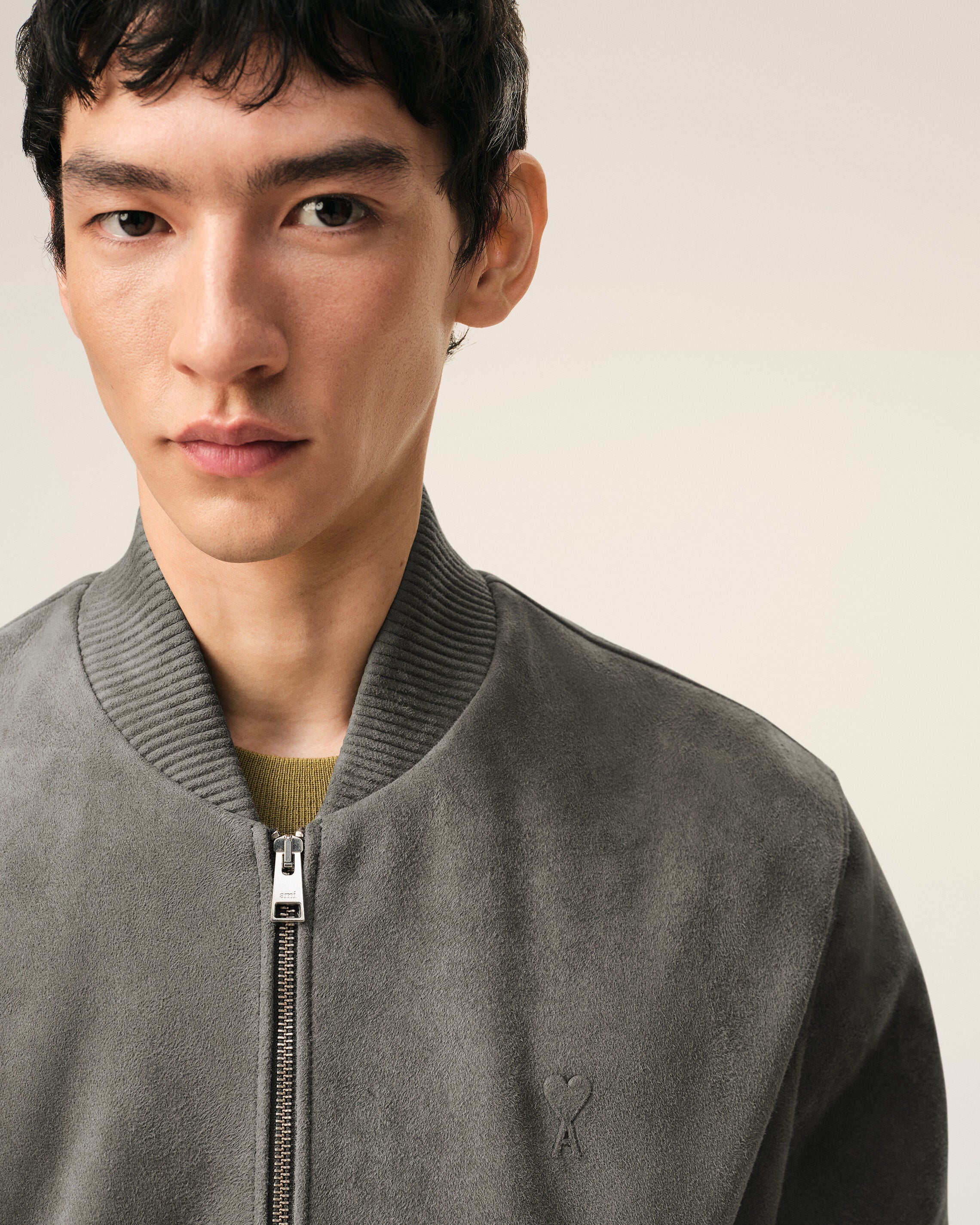 Grey Goat Leather Ami De Coeur Zipped Jacket