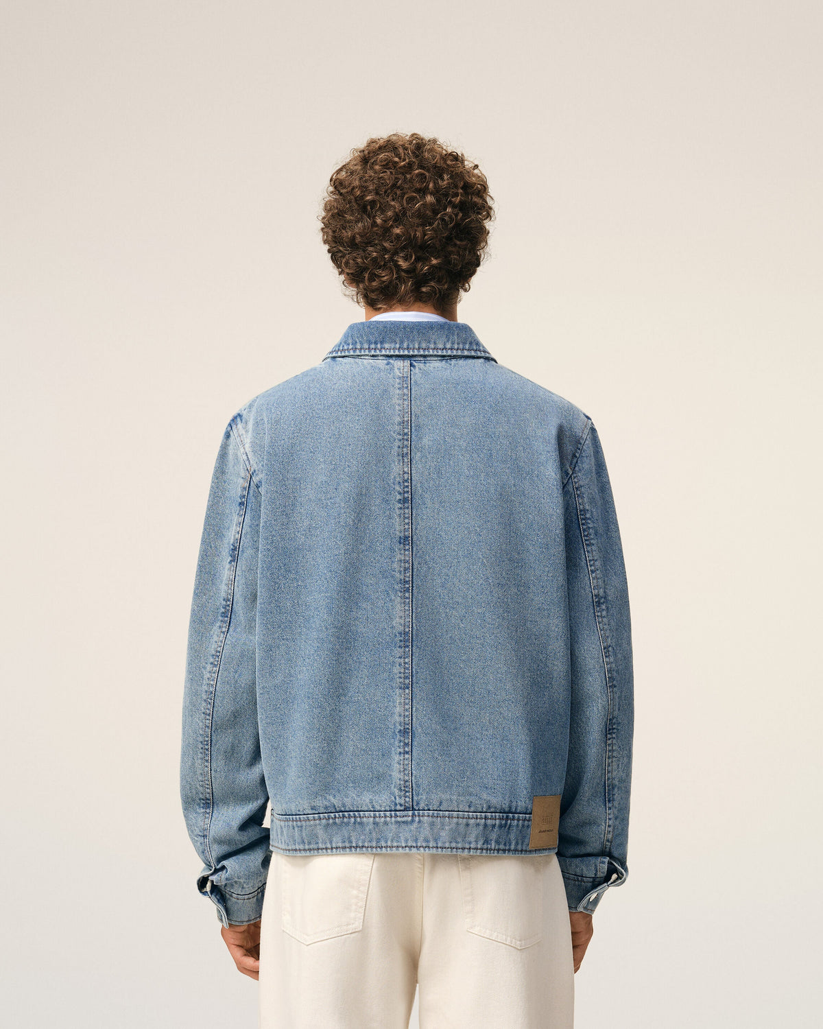 Blue Cotton Contrasted Ami De Coeur Zipped Jacket