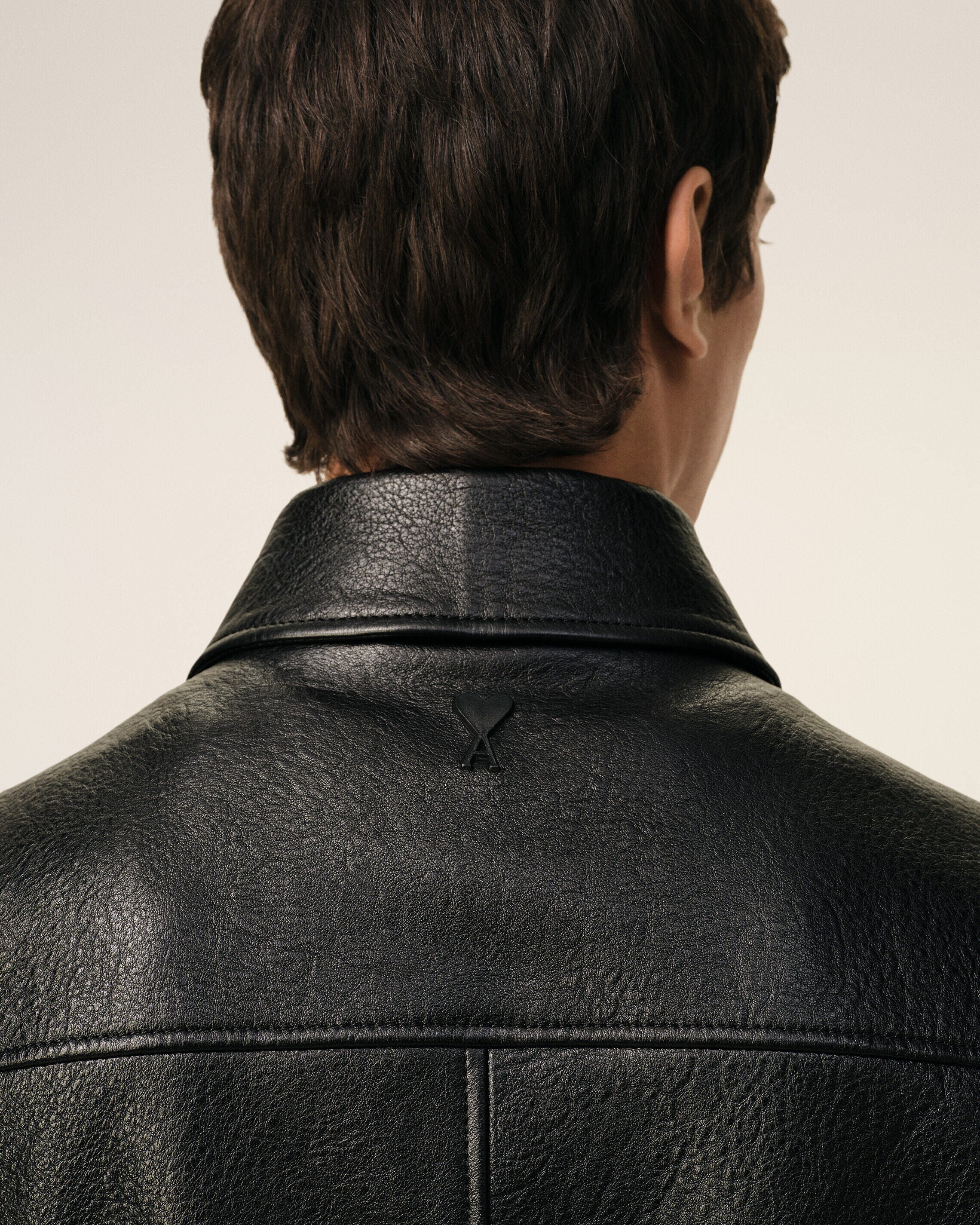 AmiParis Black Lamb Leather Zipped Jacket