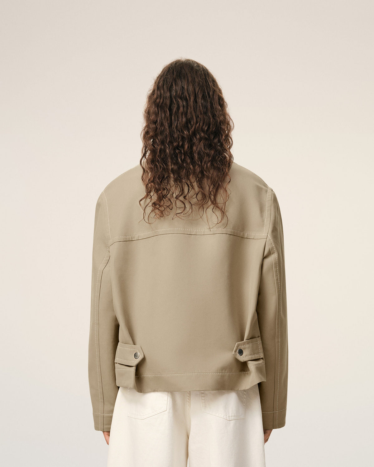 AmiParis Beige Cotton Zipped Jacket