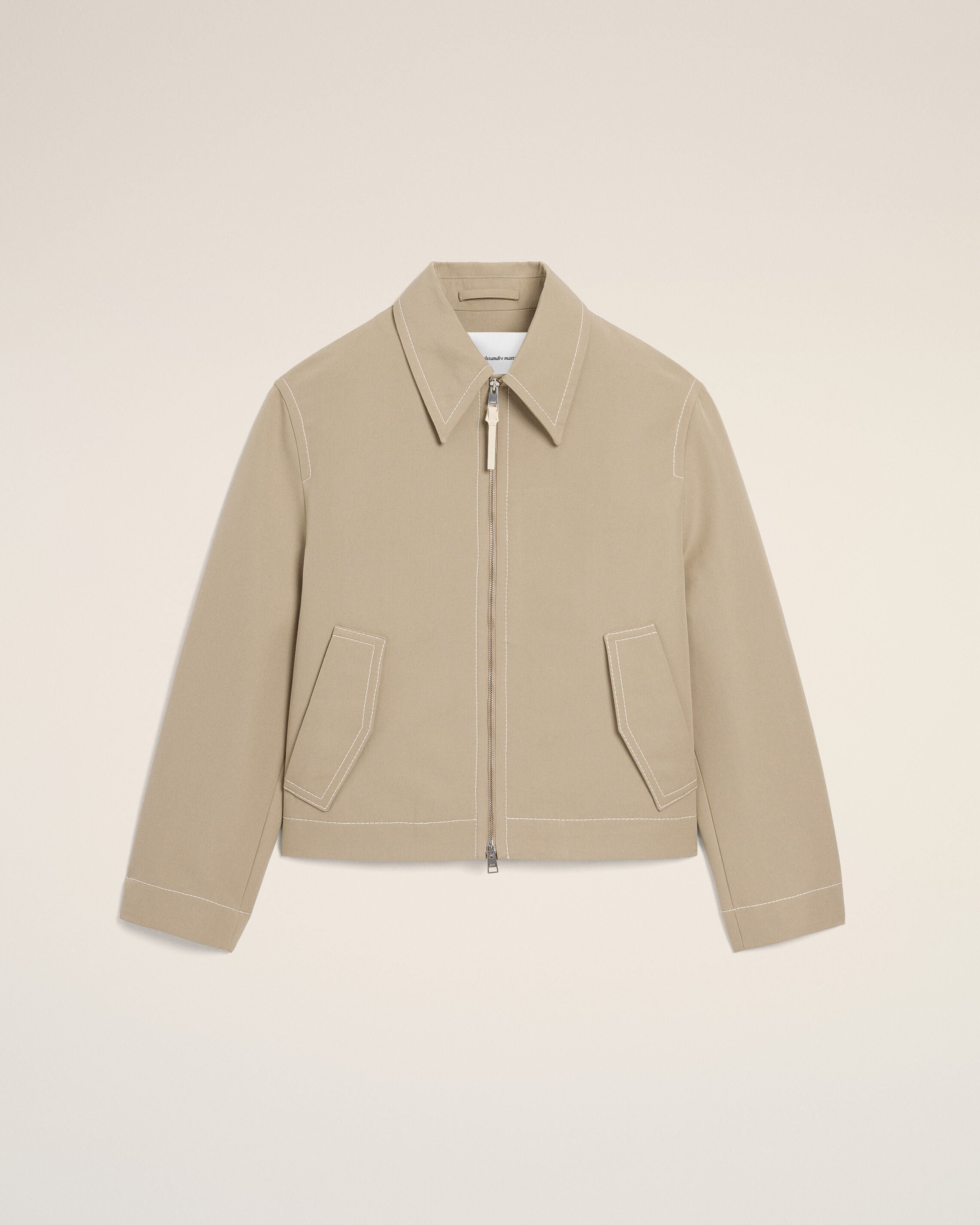 AmiParis Beige Cotton Zipped Jacket