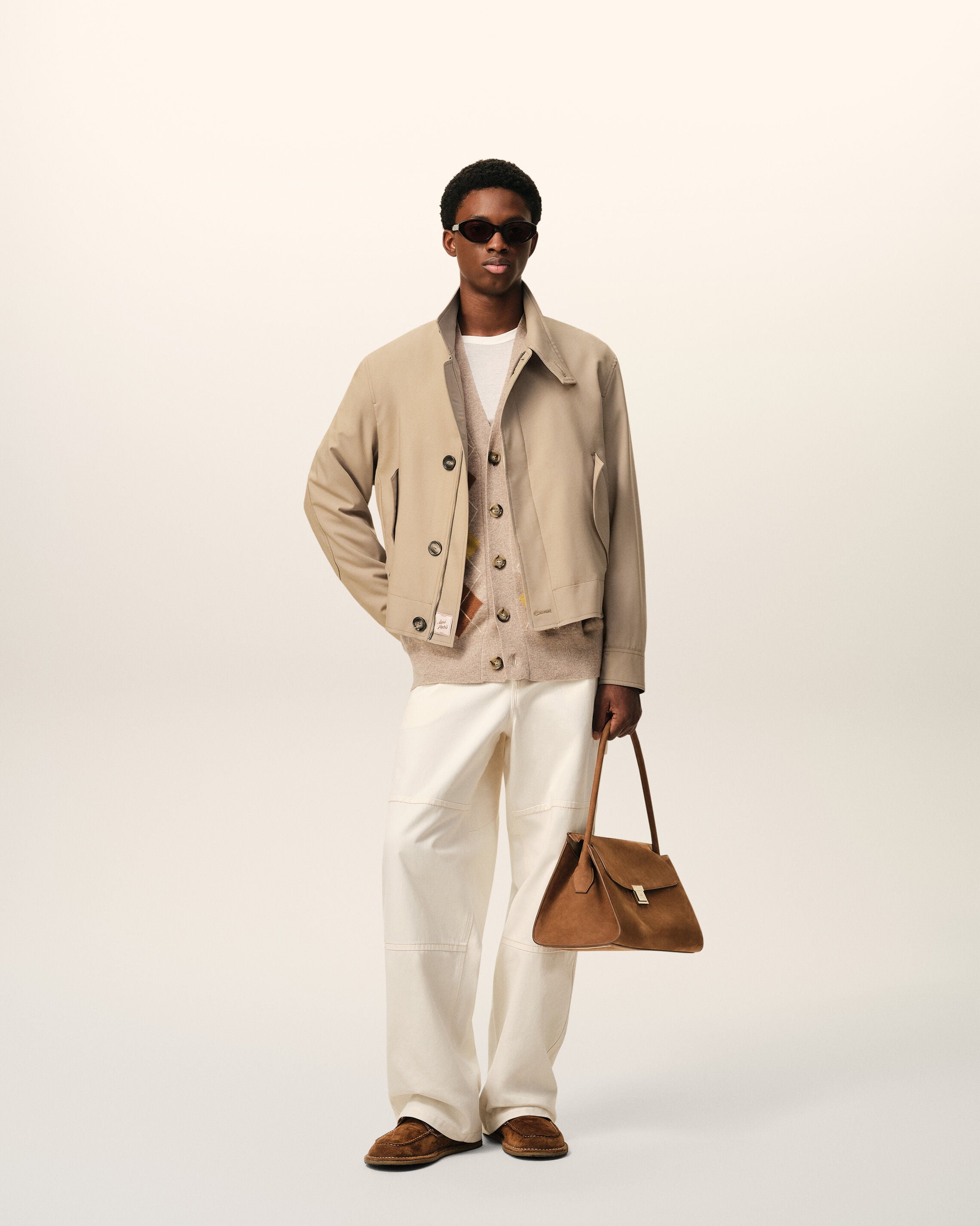 AmiParis Beige New Wool Harrington Jacket