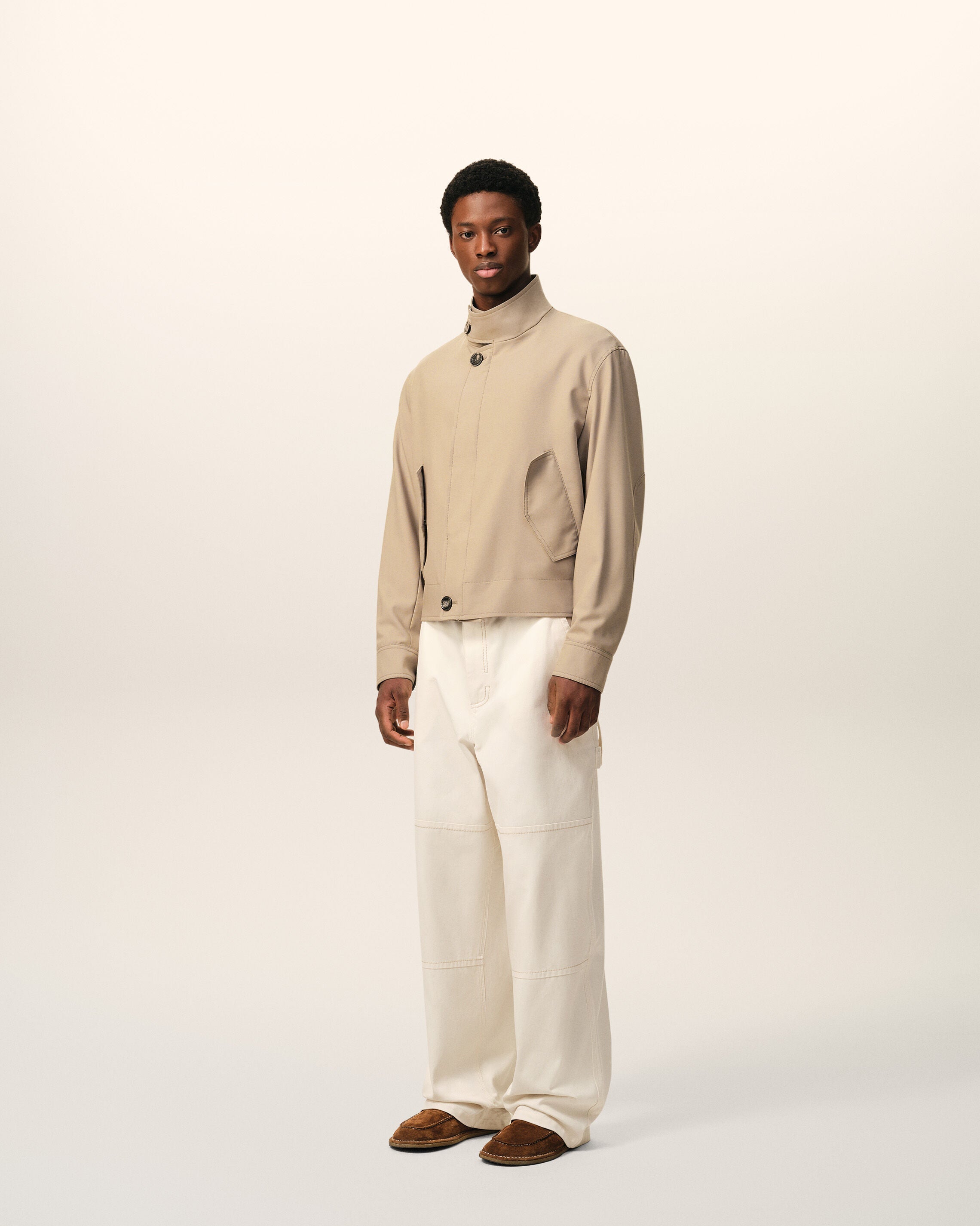 AmiParis Beige New Wool Harrington Jacket