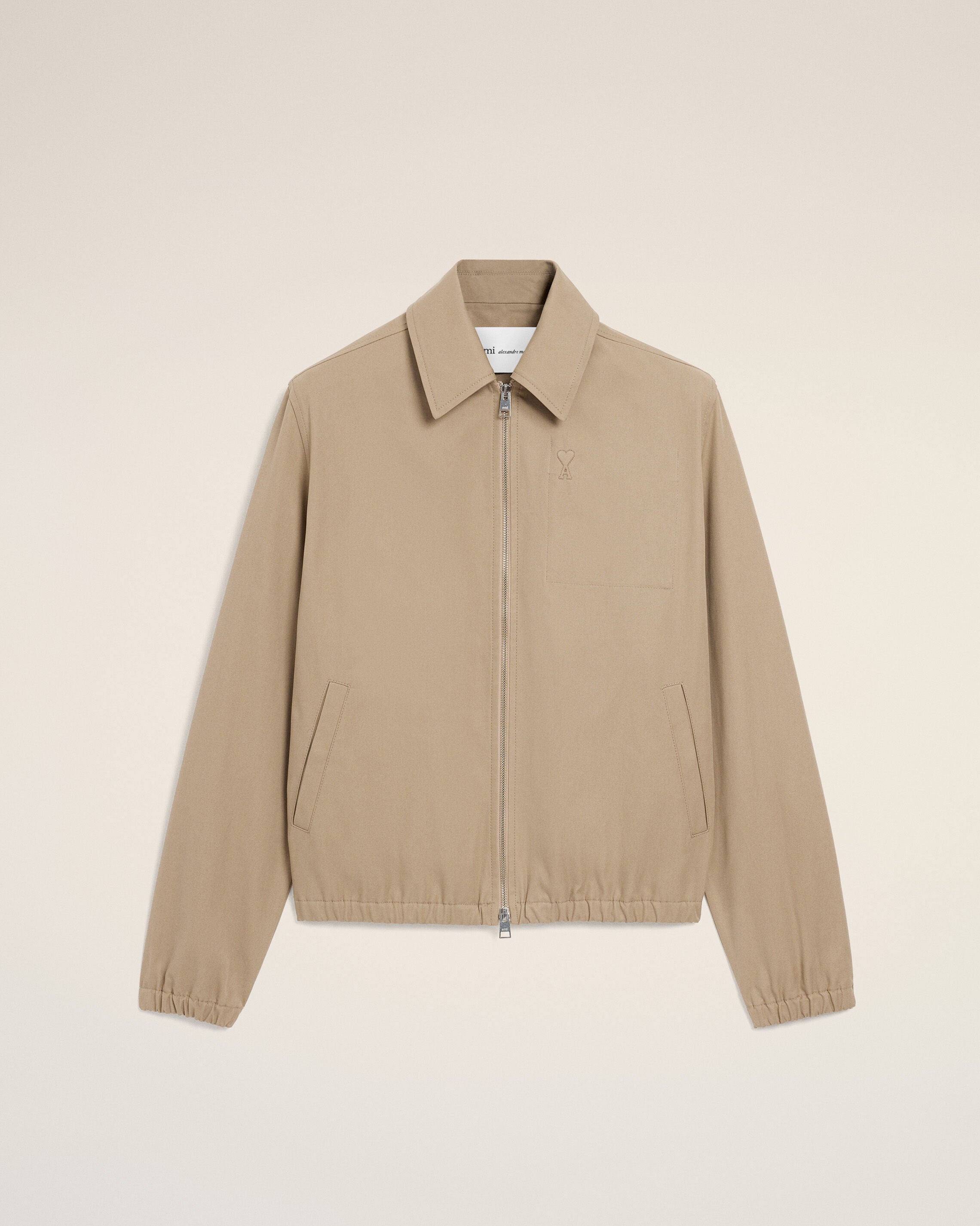 Beige Cotton Ami De Cur Zipped Jacket