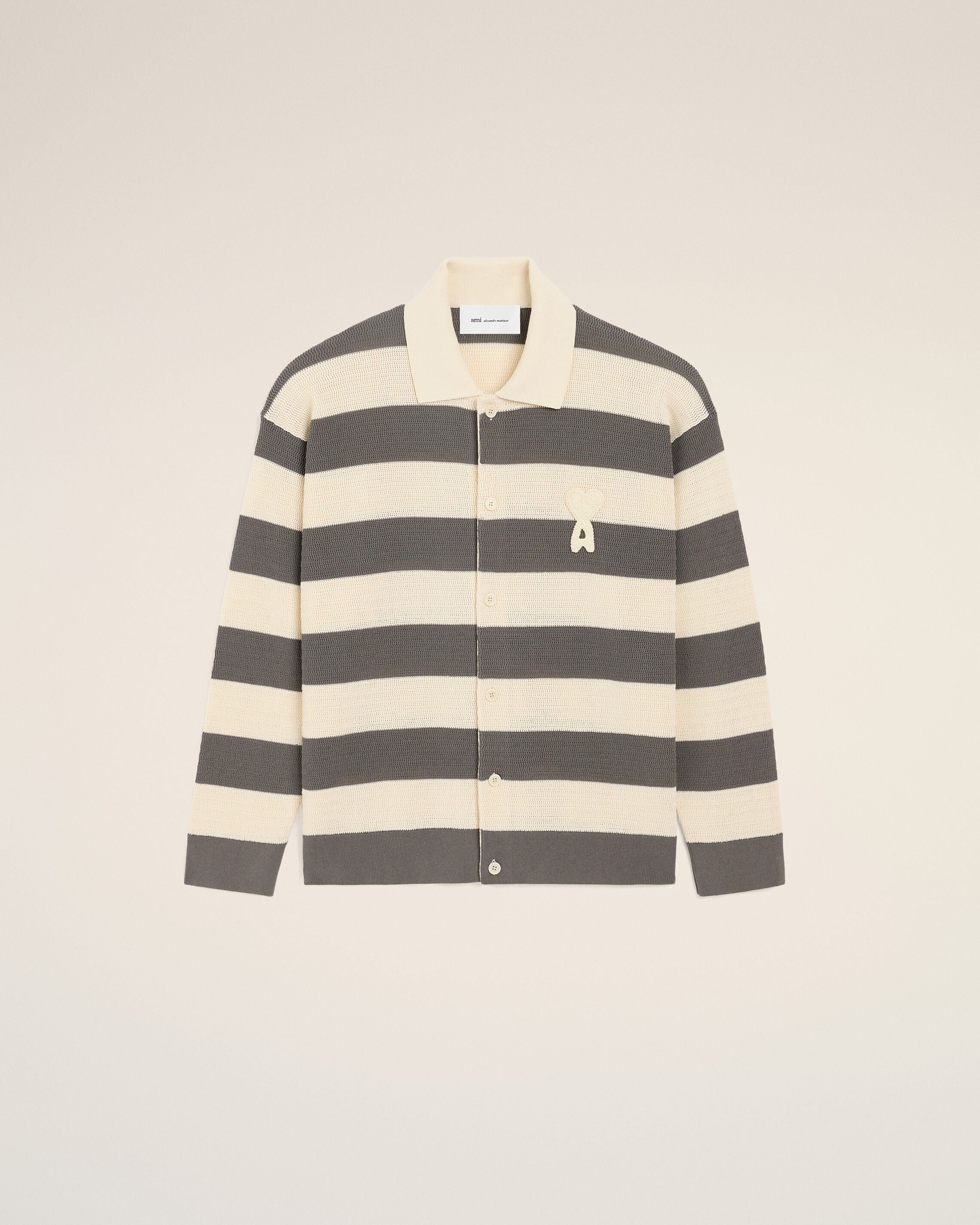 White And Brown Cotton Ami De Coeur Cardigan