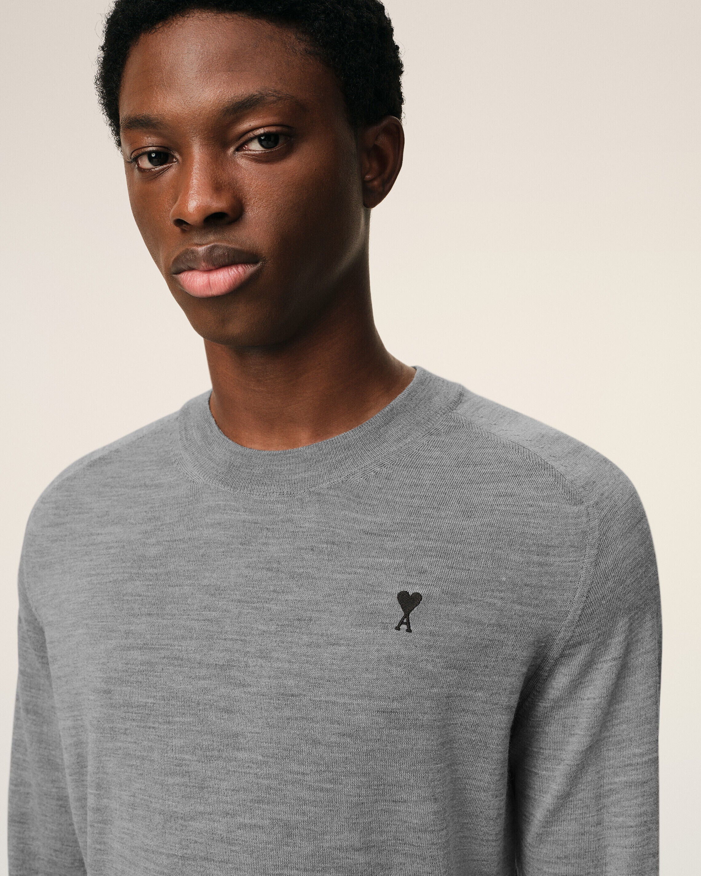Grey Wool Crewneck Ami De Coeur Sweater