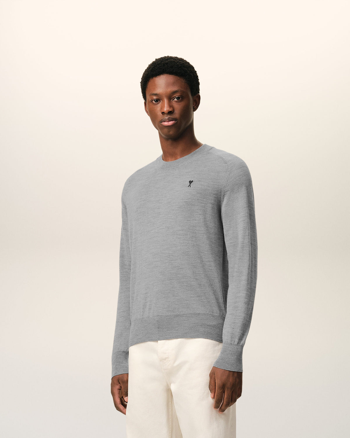 Grey Wool Crewneck Ami De Coeur Sweater