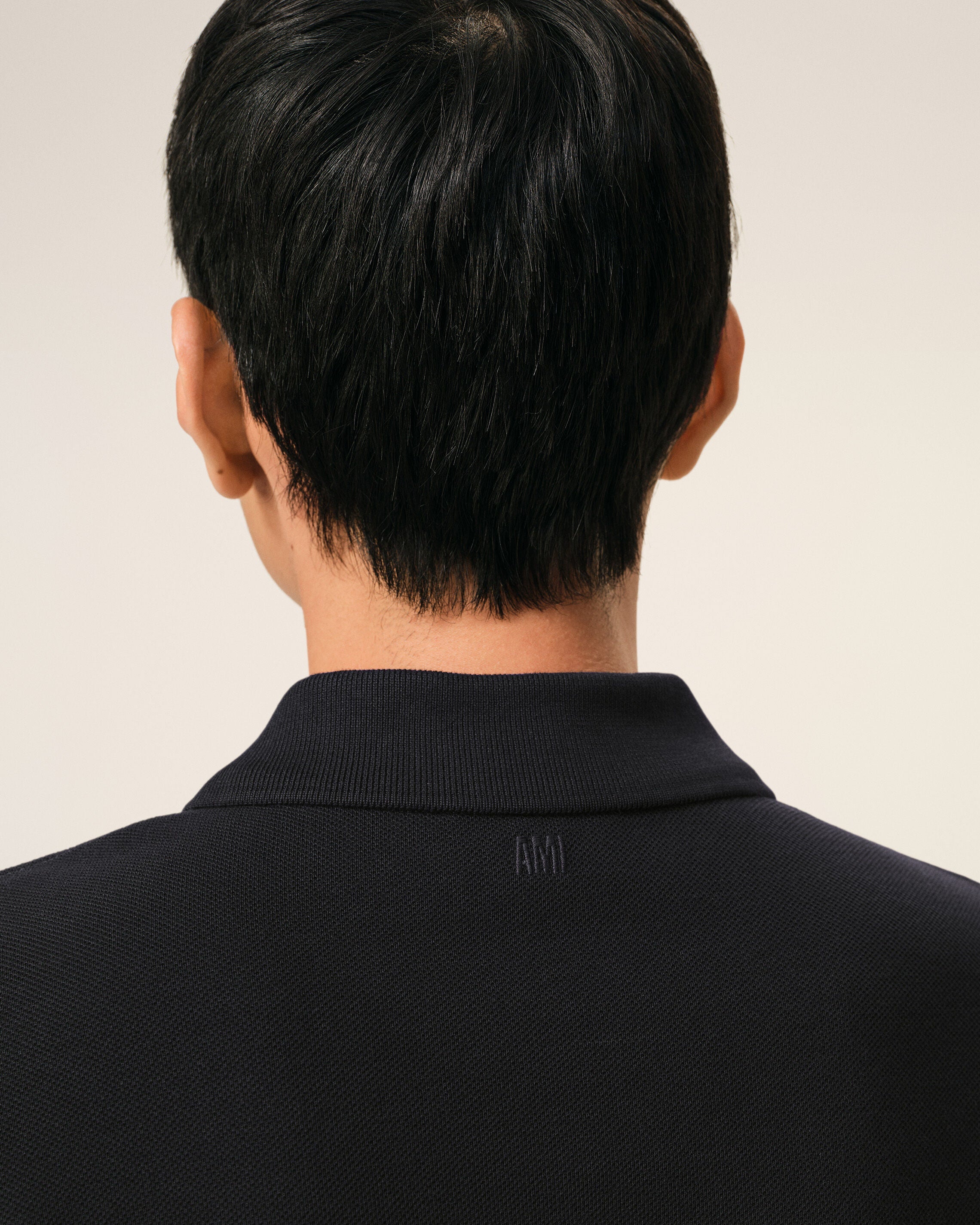 Black Cotton Short Sleeves Ami De Coeur Polo Shirt