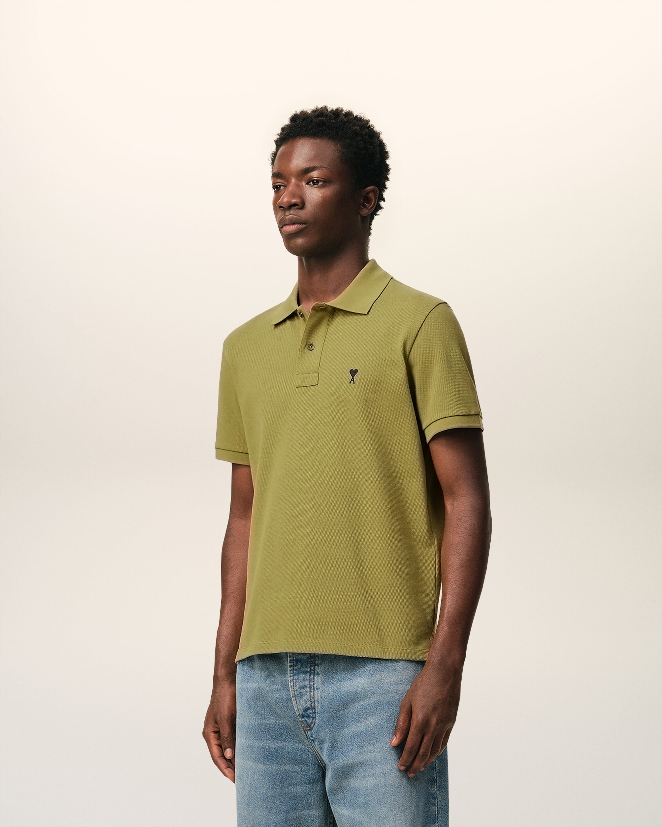 Green Cotton Short Sleeves Ami De Coeur Polo Shirt