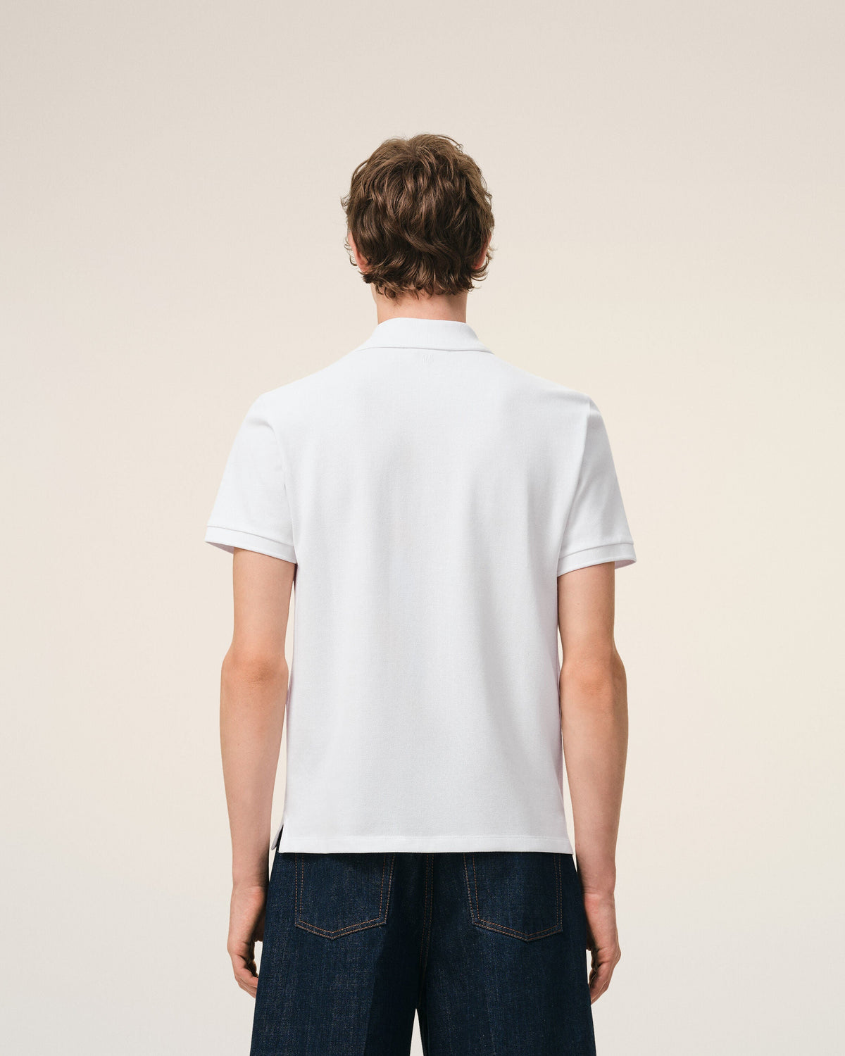 White Cotton Short Sleeves Ami De Coeur Polo Shirt