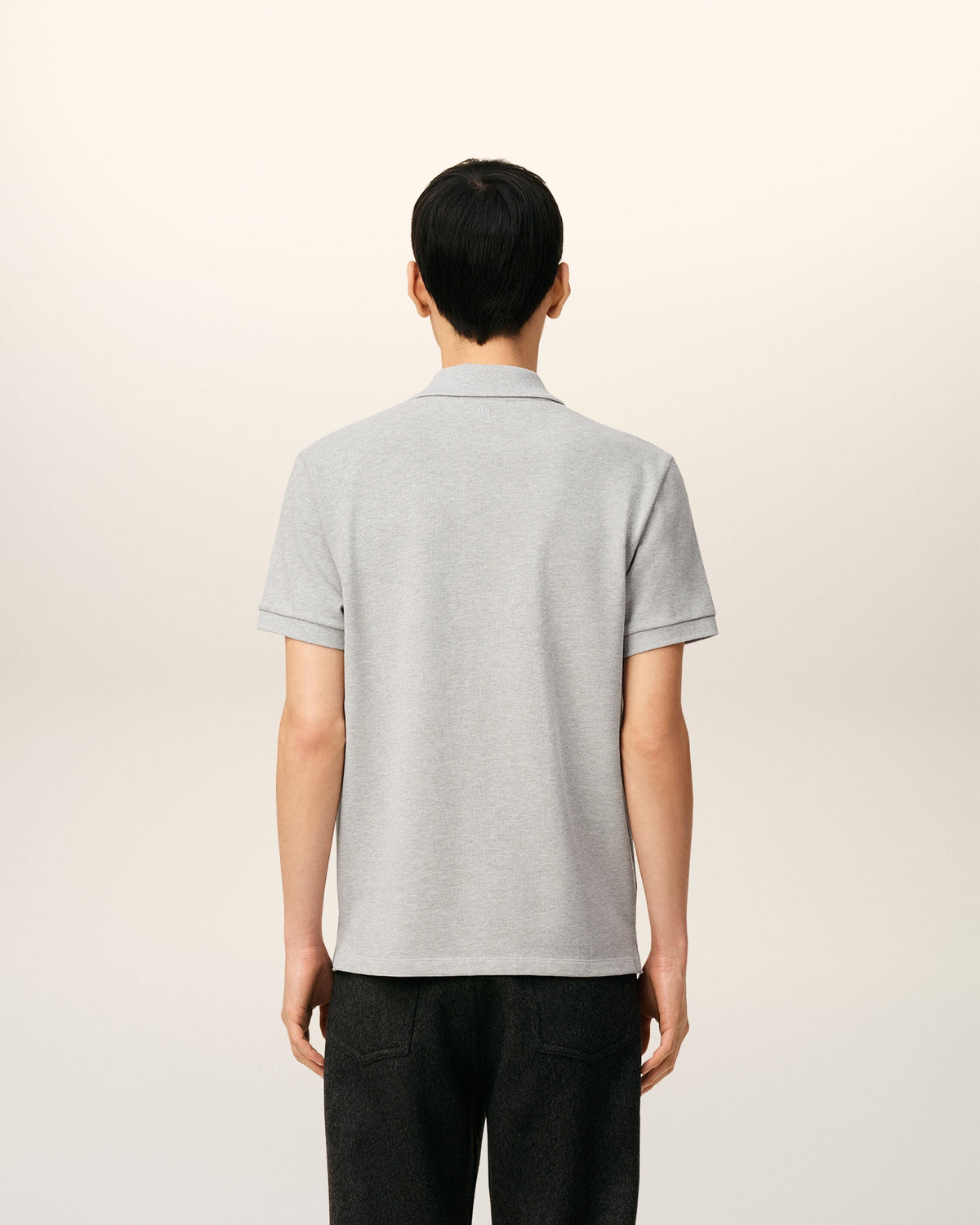 Grey Cotton Contrasted Ami De Coeur Polo Shirt