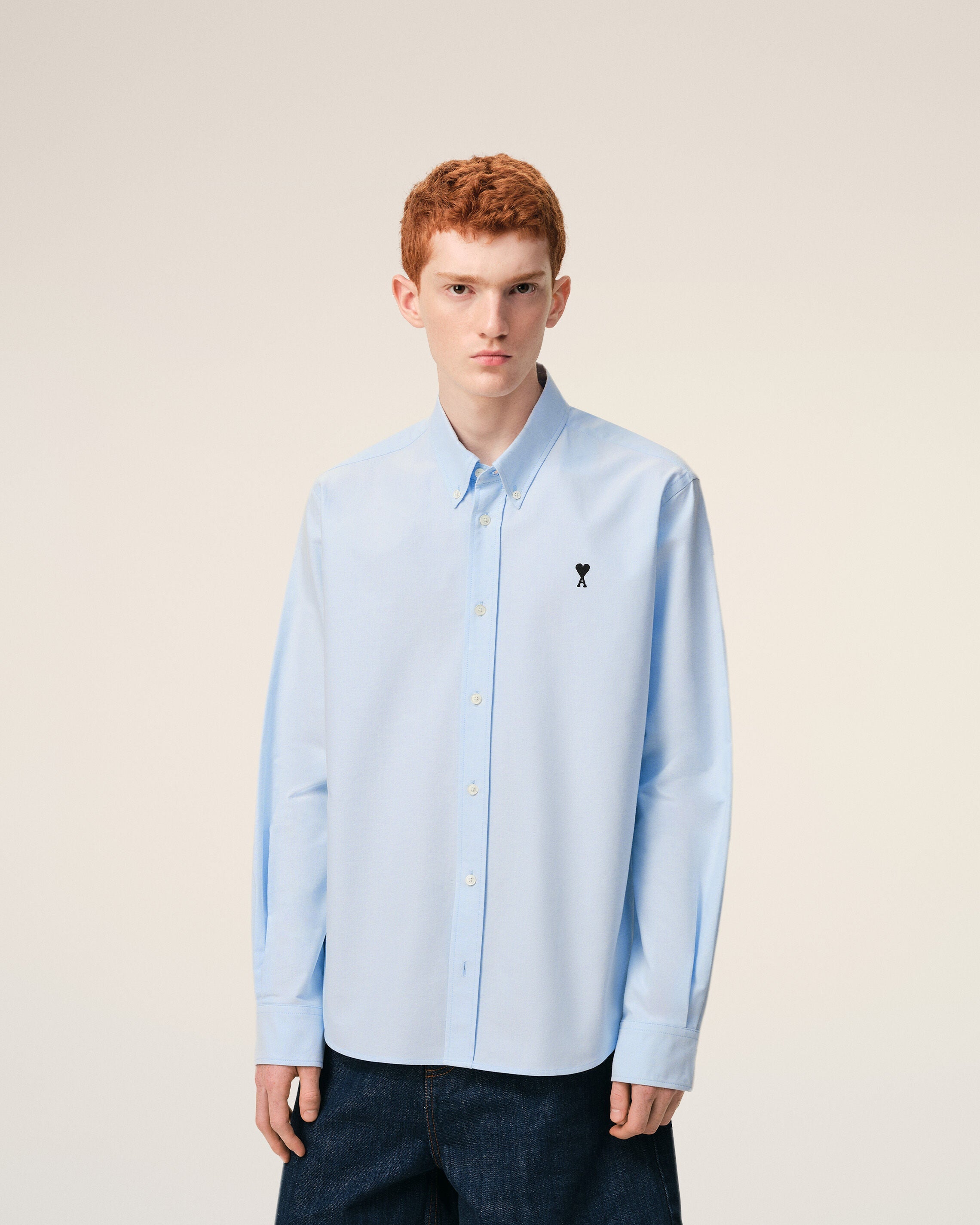 Blue Cotton Ami De Coeur Oxford Shirt