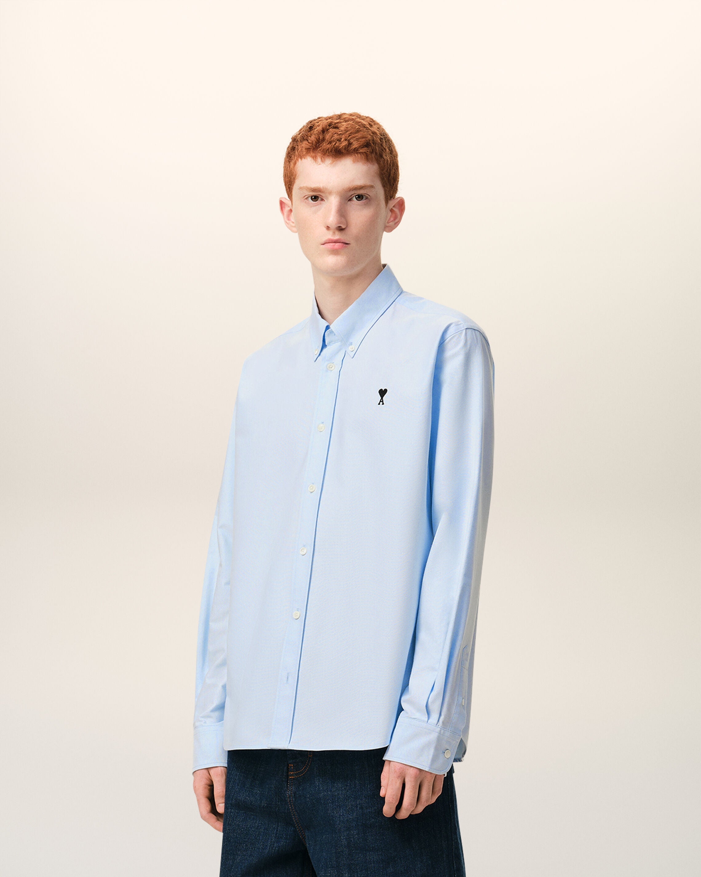 Blue Cotton Ami De Coeur Oxford Shirt