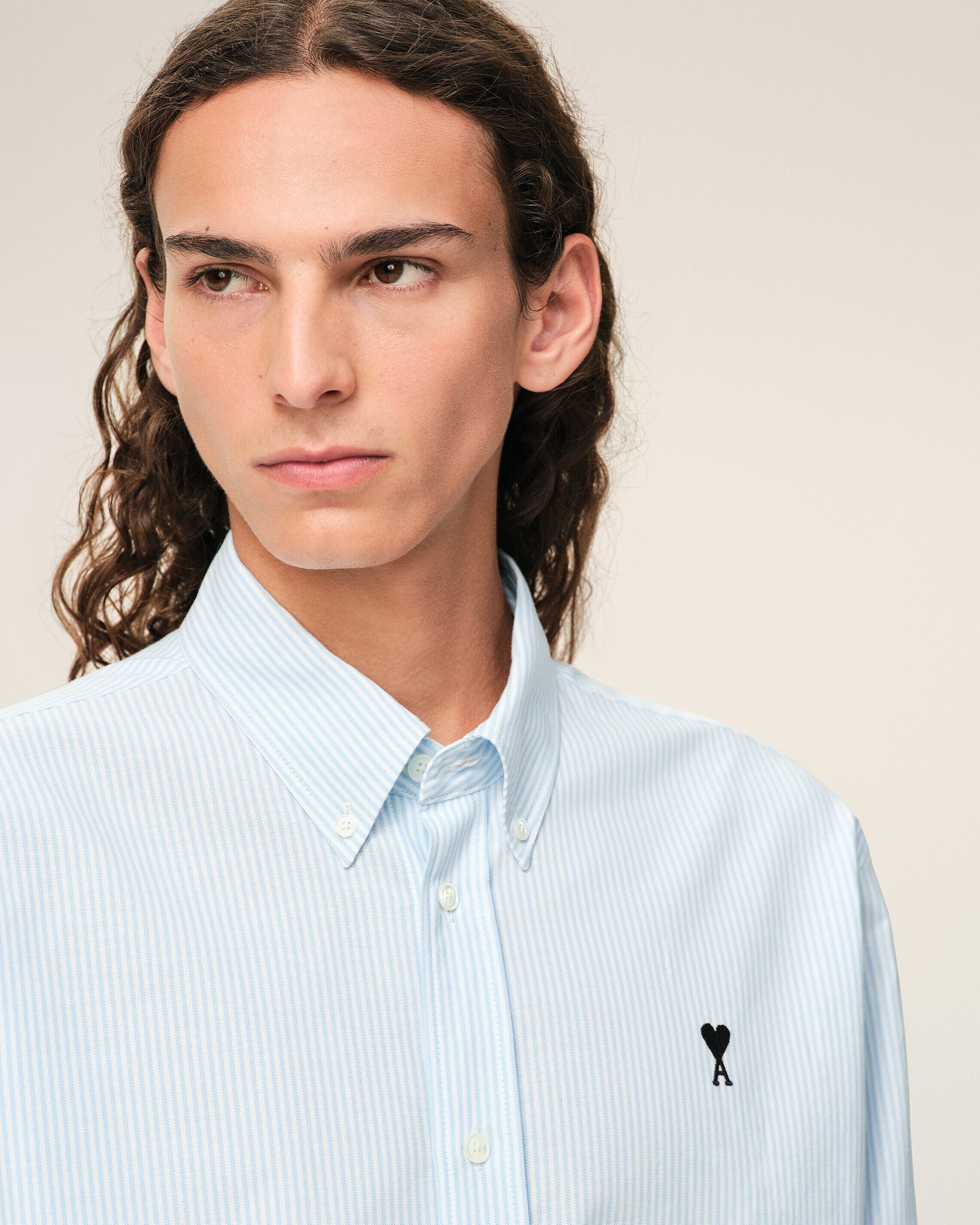 Blue Cotton Ami De Coeur Oxford Shirt