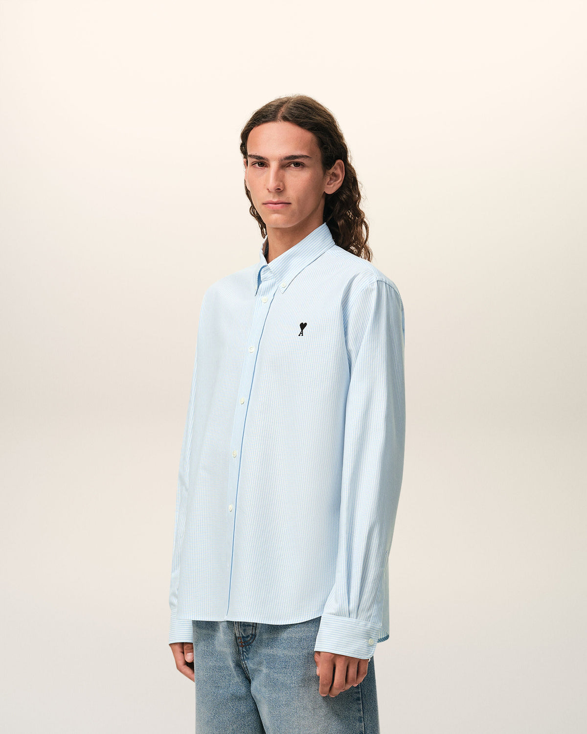 Blue Cotton Ami De Coeur Oxford Shirt