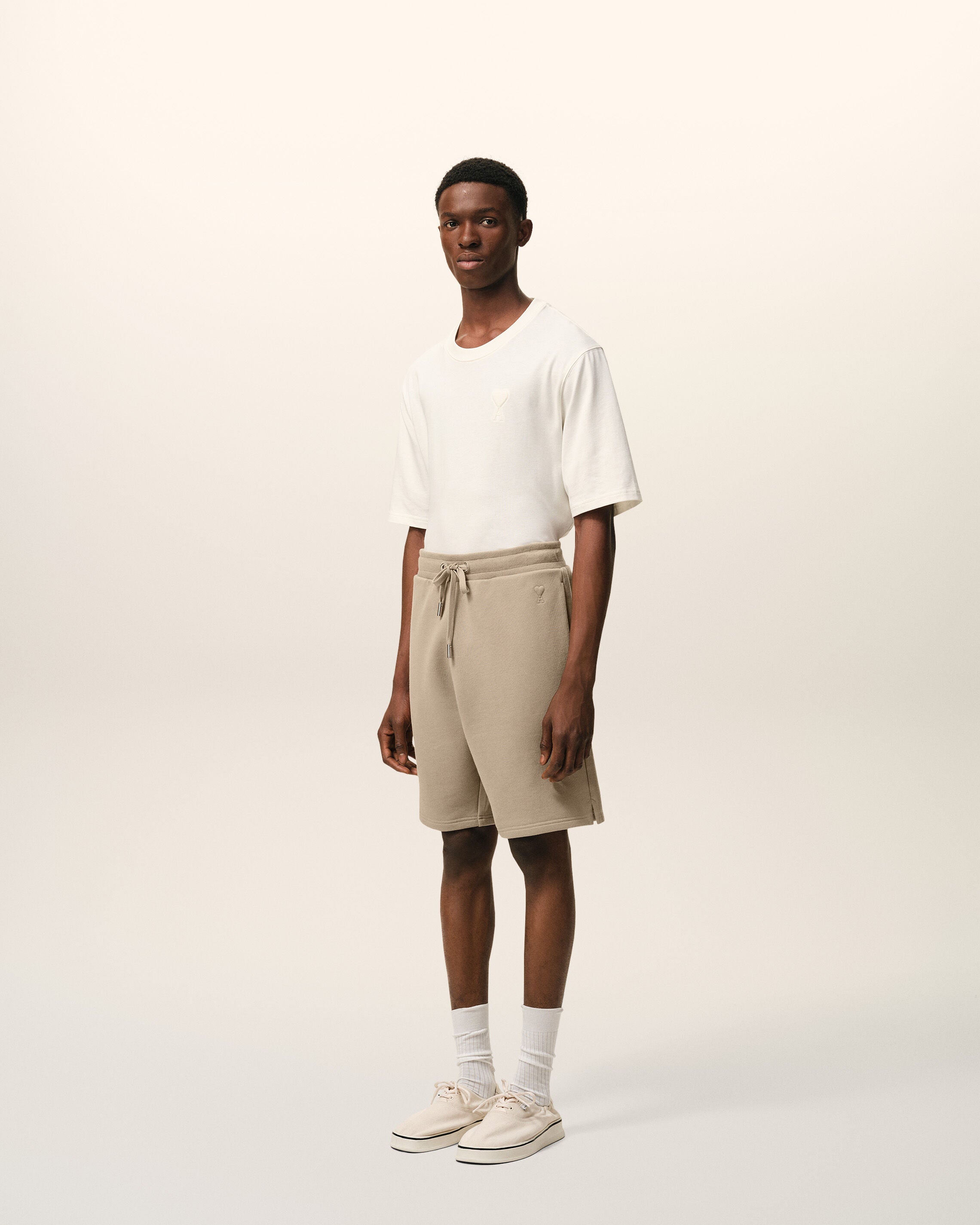Beige Cotton Ami De Coeur Short