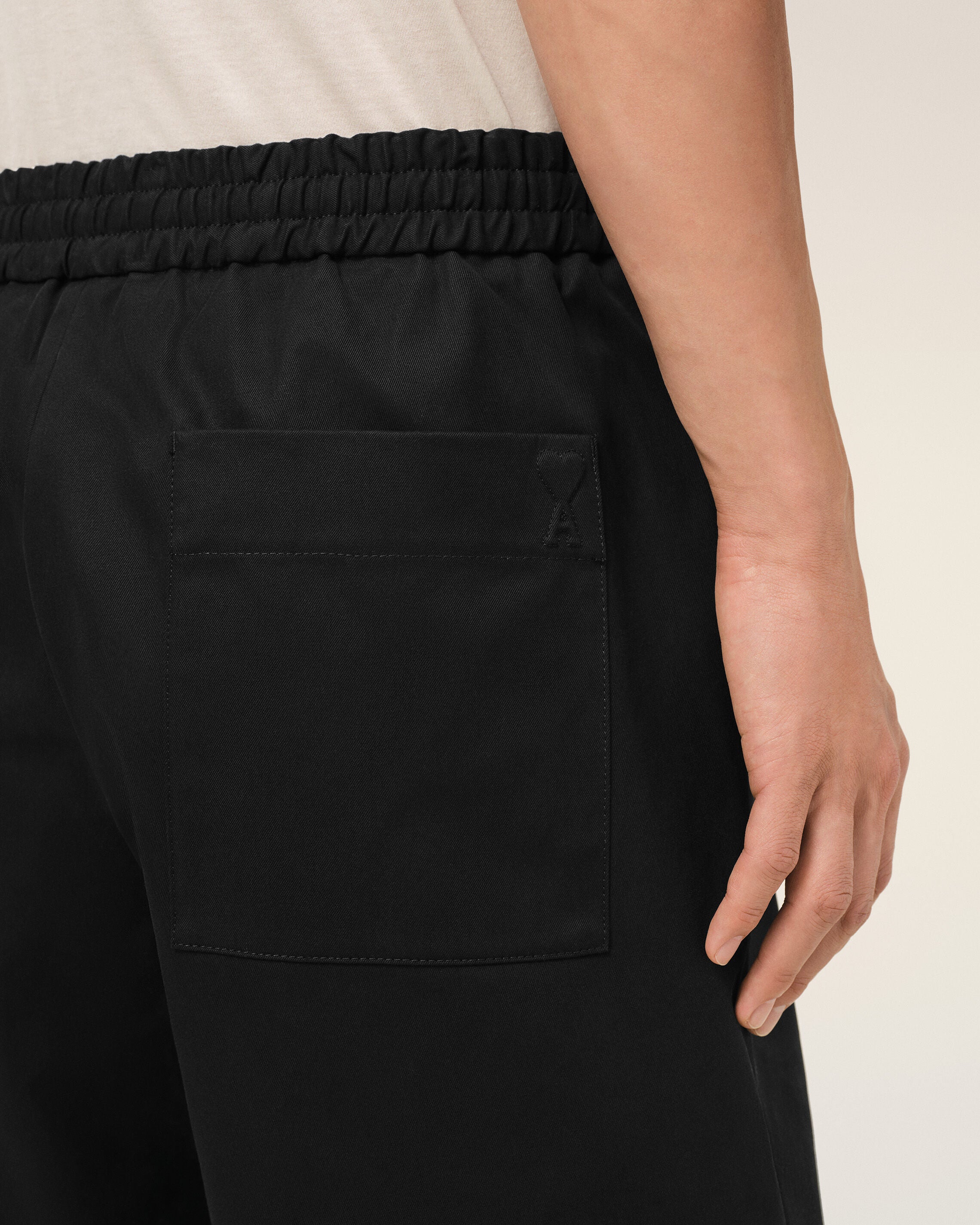 Black Cotton Elasticated Waist Ami De Coeur Shorts