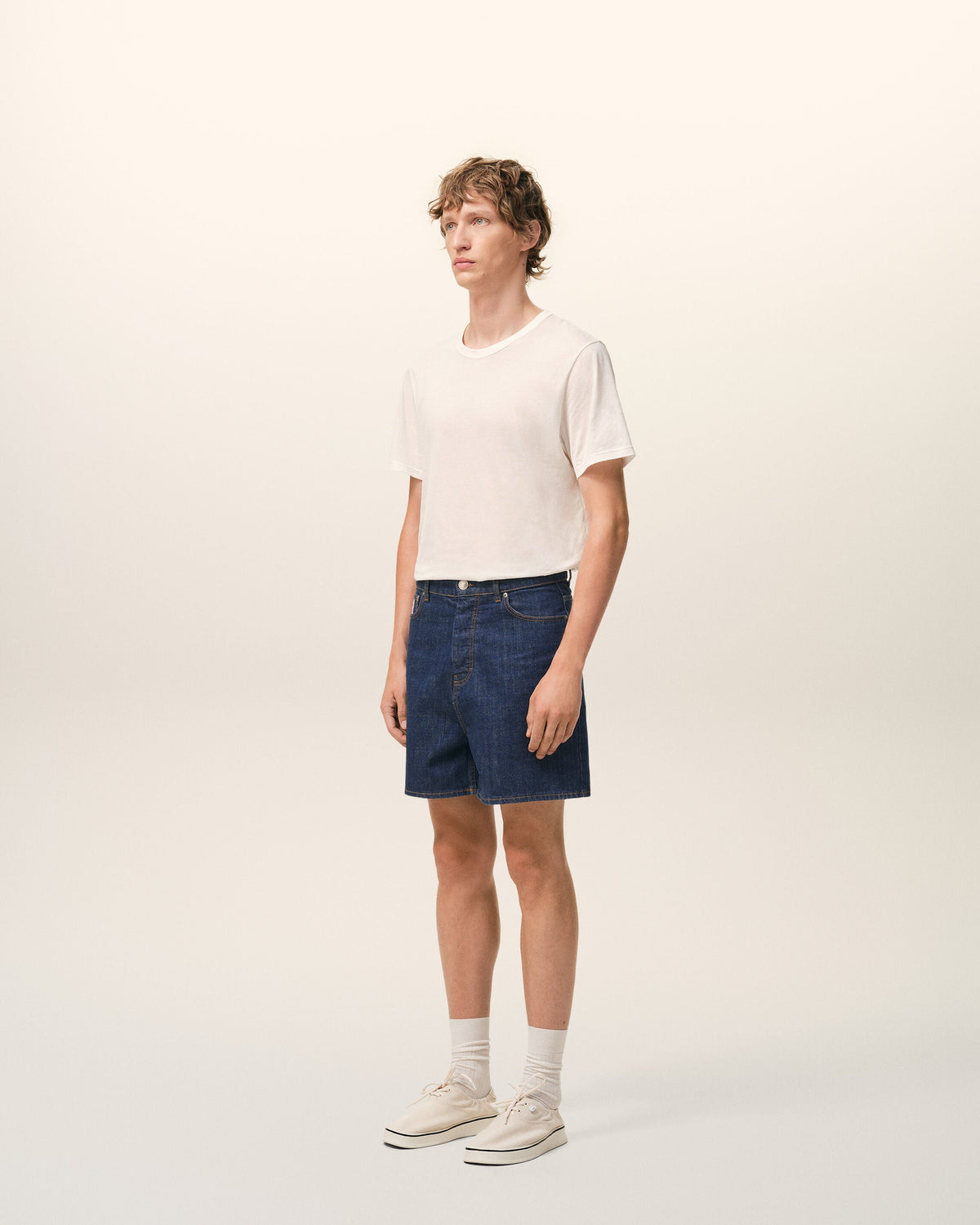 Blue Cotton Shorts With Ami Paris Heritage Label