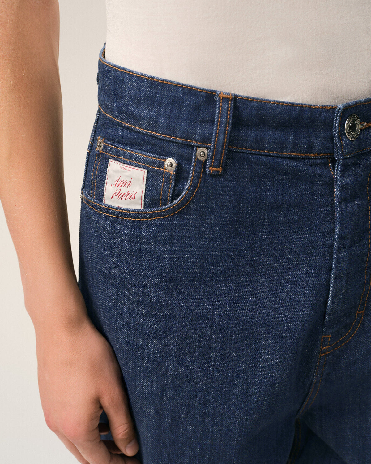 Blue Cotton Shorts With Ami Paris Heritage Label