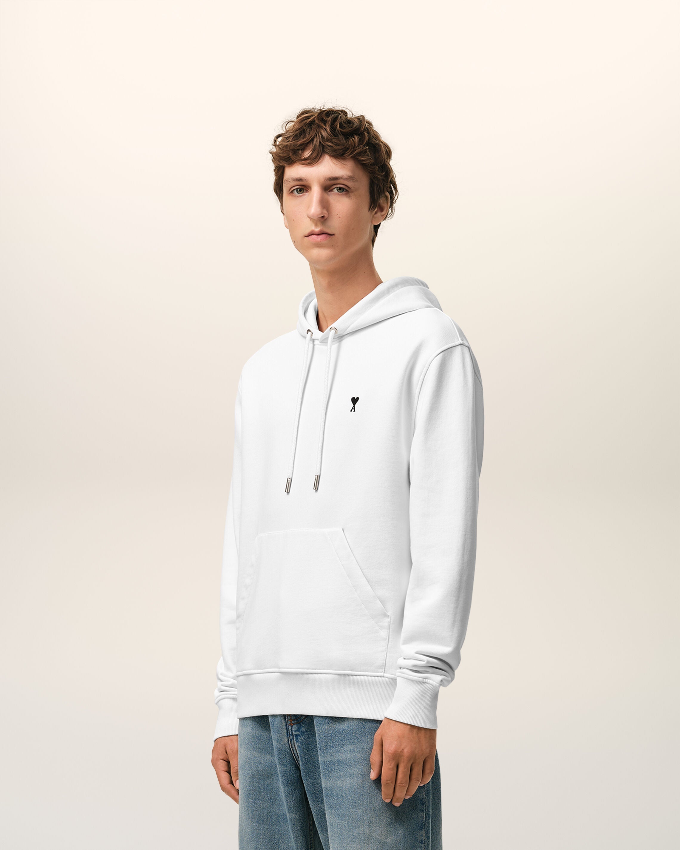 White Cotton Ami De Coeur Hoodie