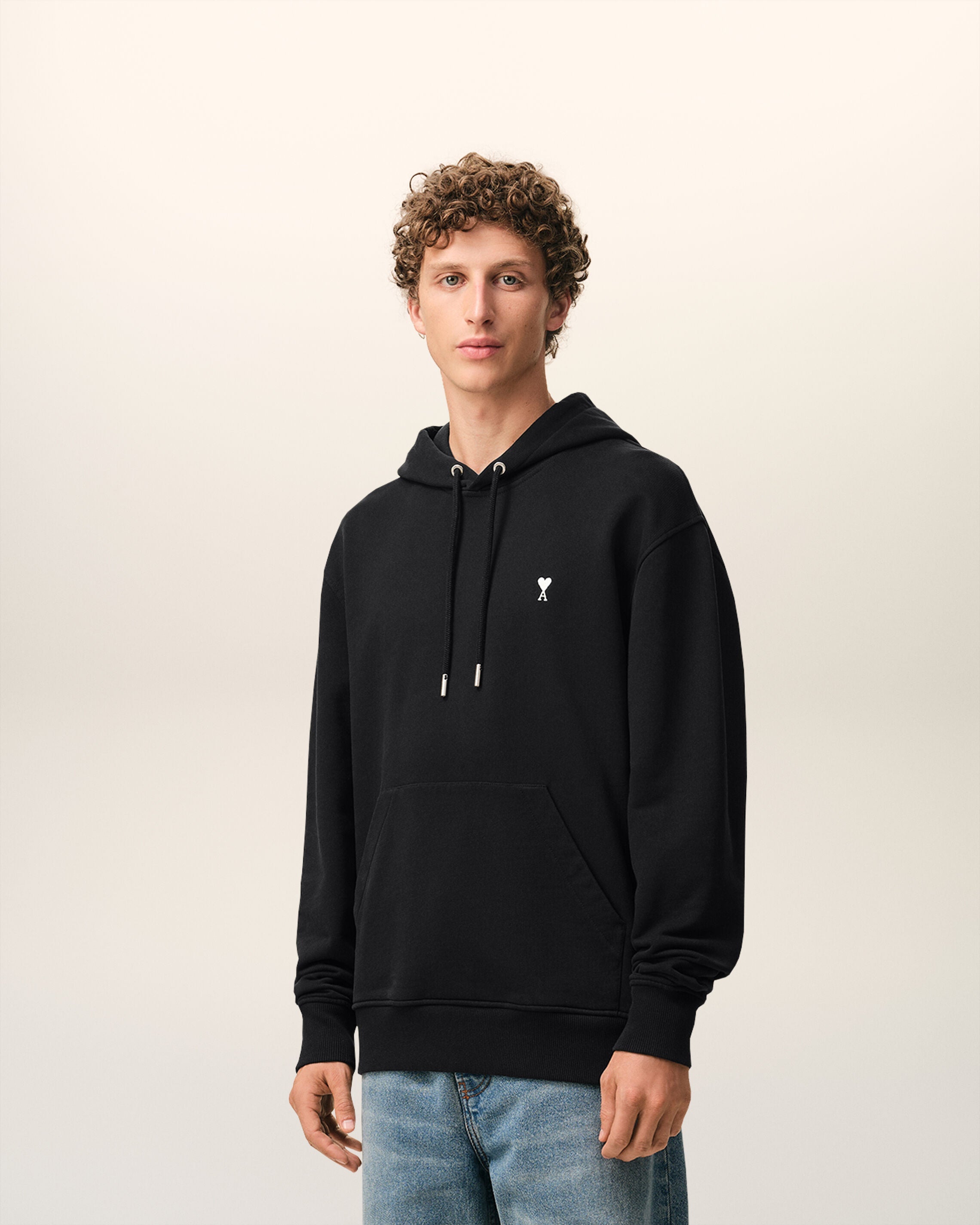 Black Cotton Ami De Coeur Hoodie