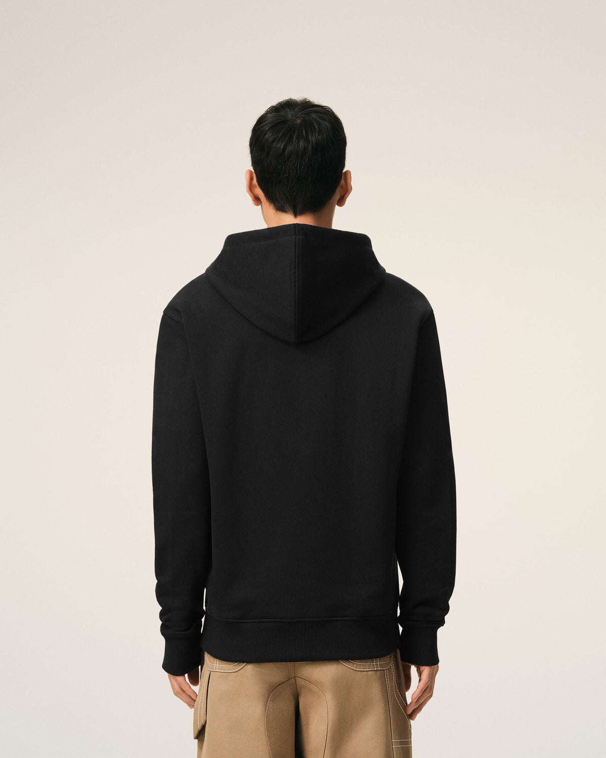 Black Cotton Ami De Coeur Zipped Hoodie
